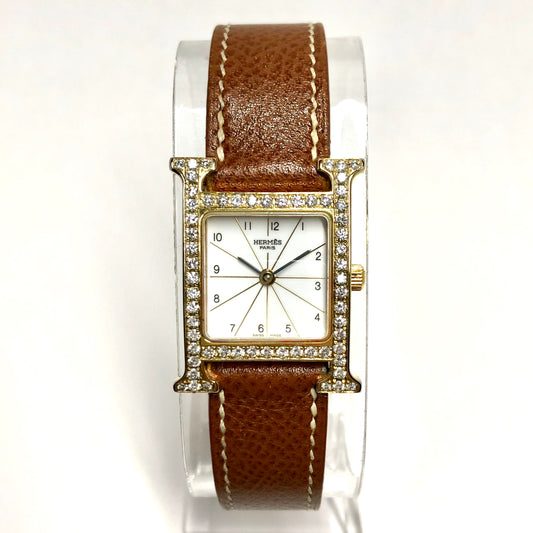 HERMÈS HEURE H Quartz 25mm Two Tone 0.91TCW DIAMOND Watch