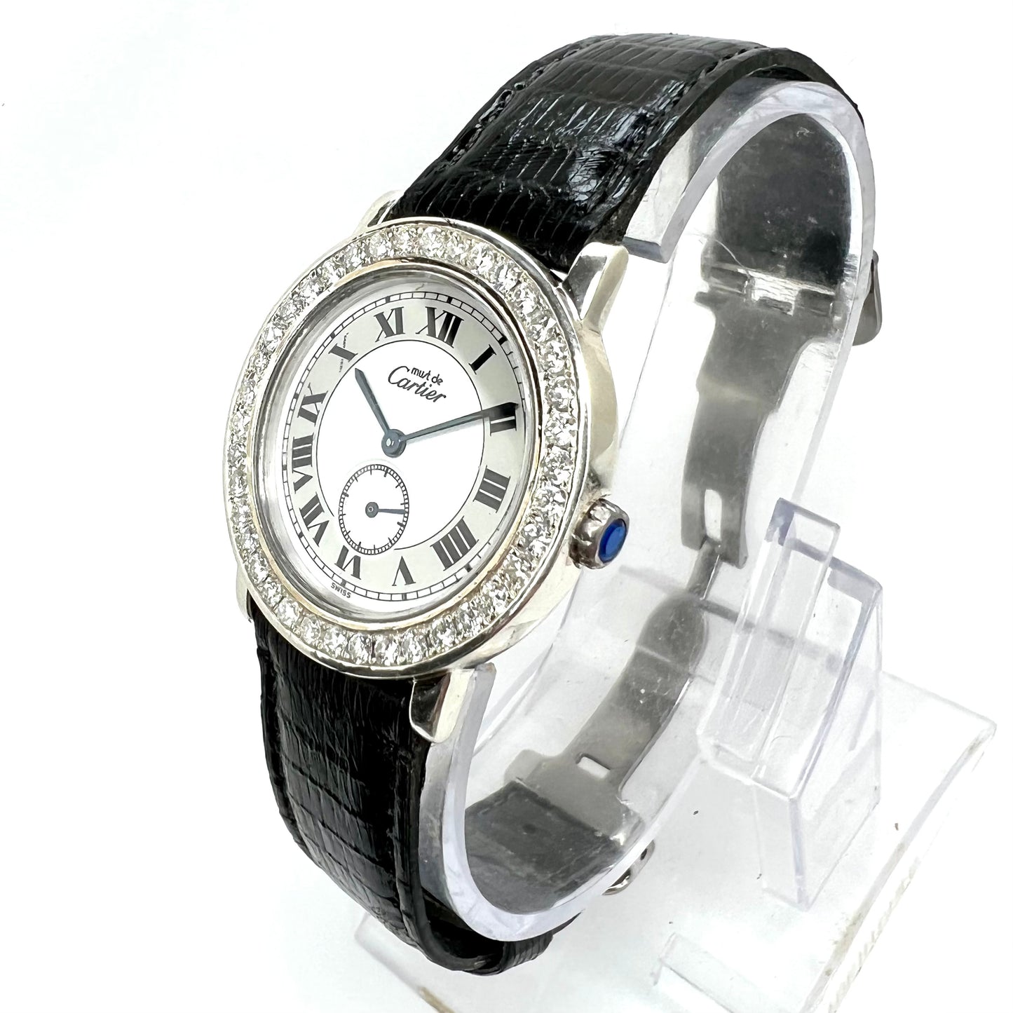CARTIER RONDE Quartz 32mm Silver 2.04TCW DIAMOND Watch