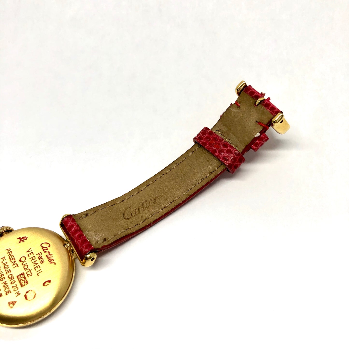 CARTIER Vermeil COLISÈE Quartz GoldPlated Ladies Watch F-G VS-SI DIAMONDS & RED RUBIES