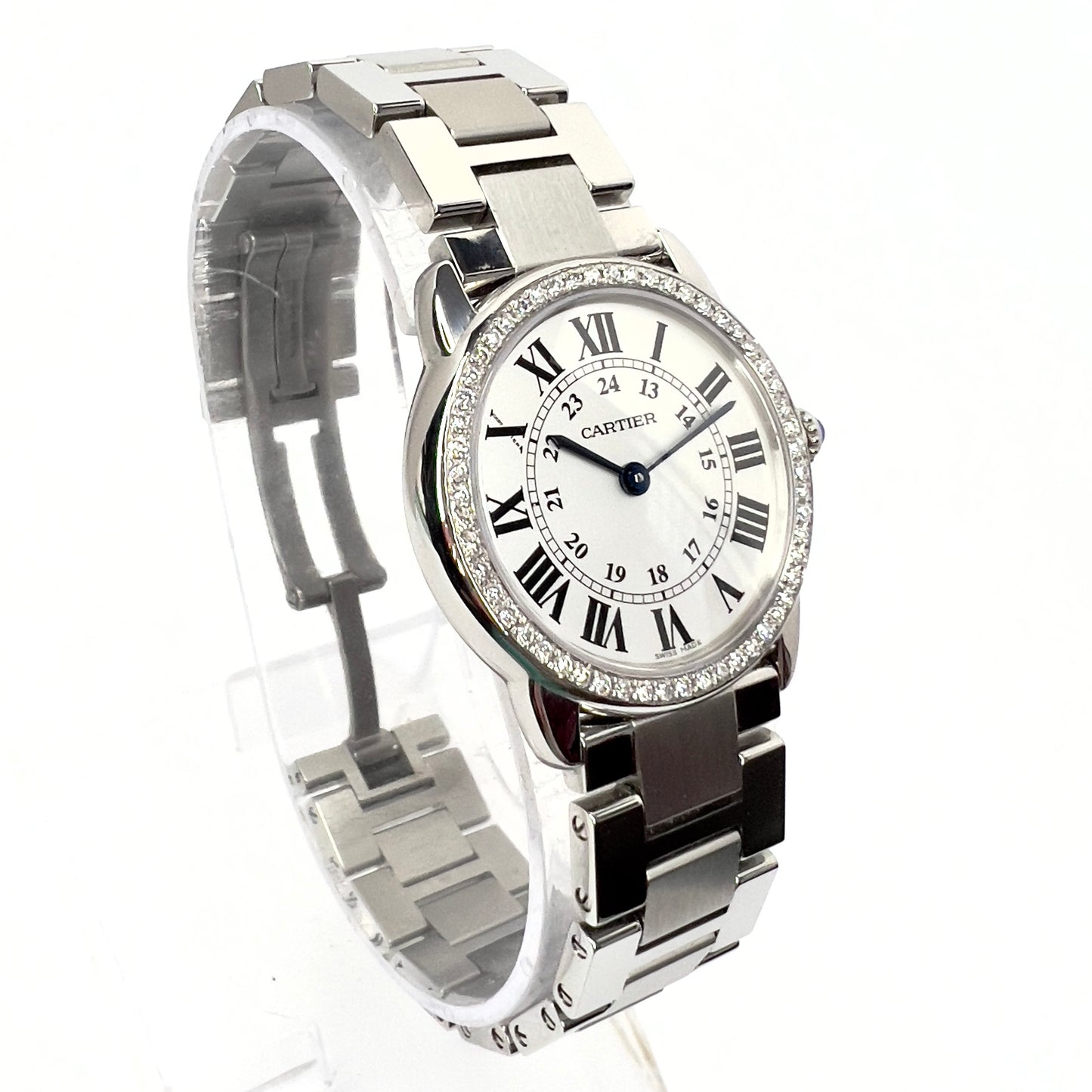 CARTIER RONDE SOLO 29mm Quartz Steel 0.45TCW DIAMOND Watch