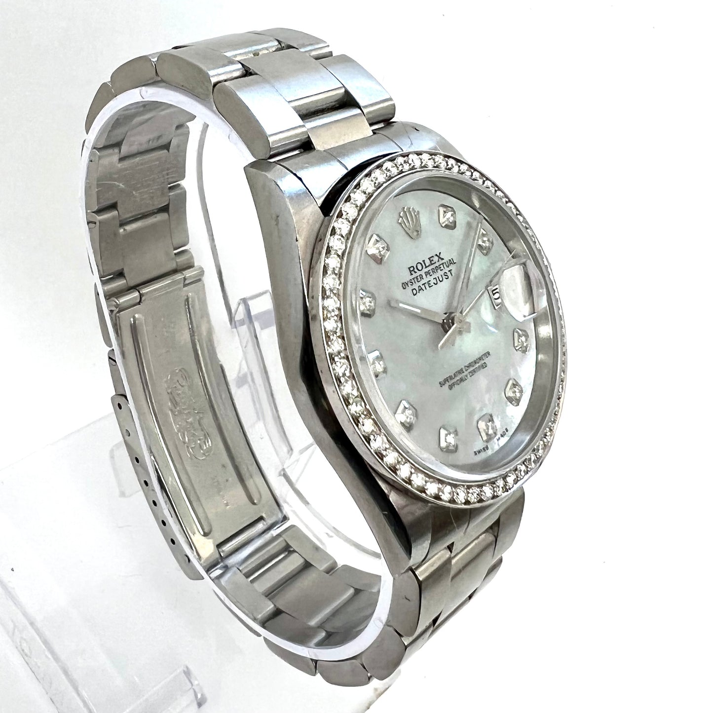 ROLEX Oyster Perpetual DATEJUST Automatic 36mm Steel Diamond Watch