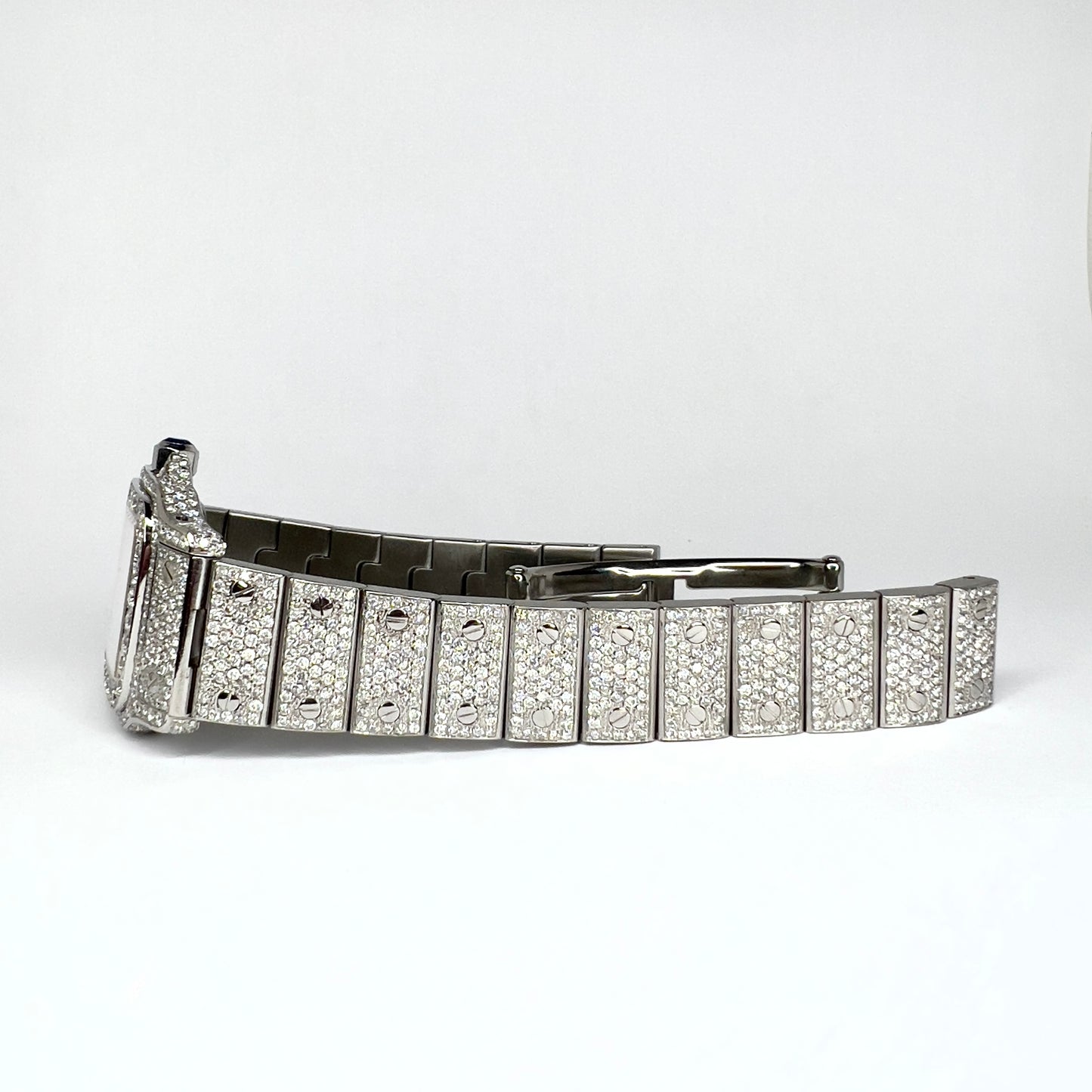 CARTIER SANTOS GALBEE 24mm Quartz Steel 6.36TCW Diamond Watch NEW Model