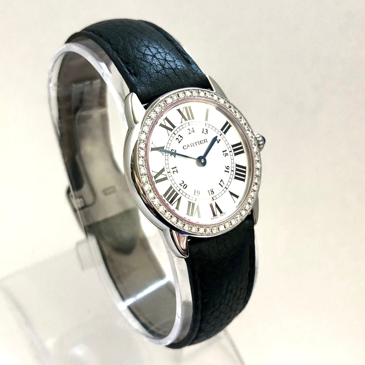 CARTIER RONDE SOLO 29mm Quartz Steel 0.43TCW DIAMOND Watch