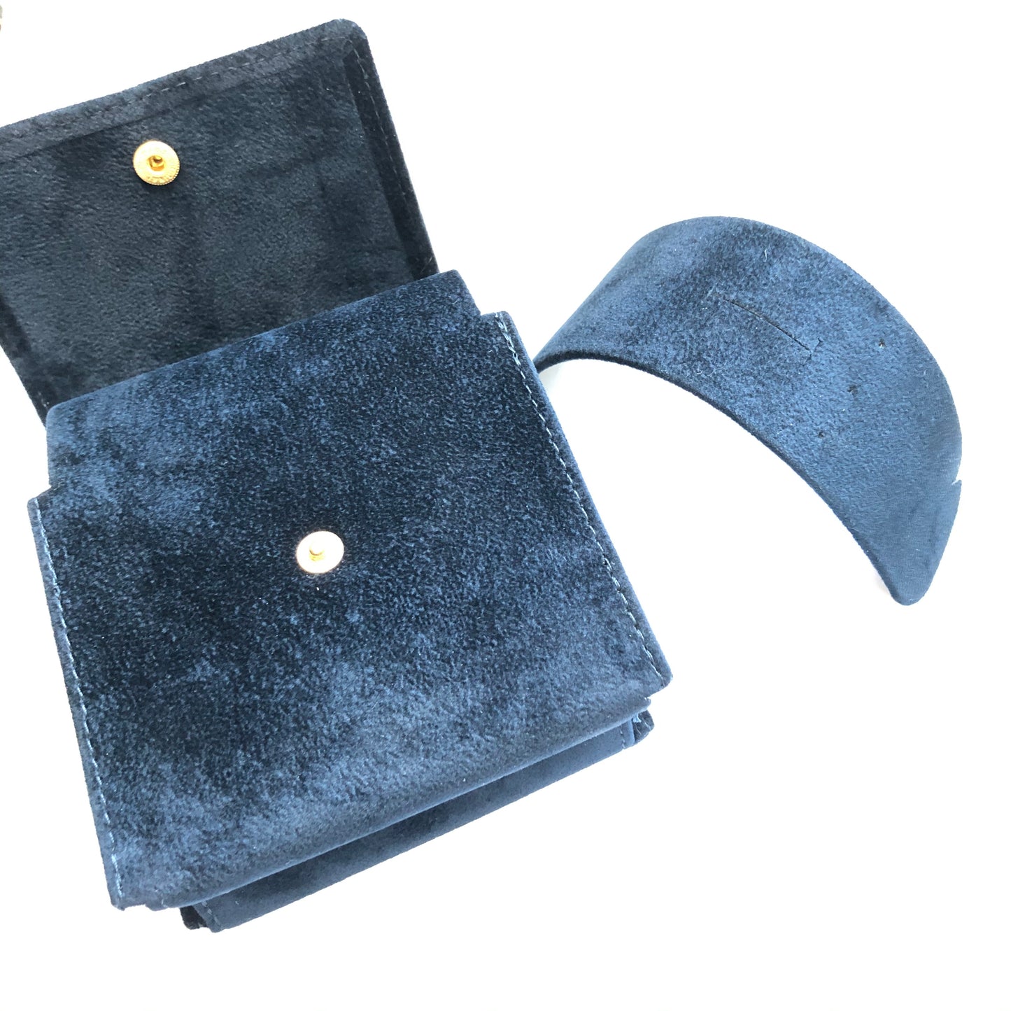 CHOPARD Blue Faux Suede Case with Holder 4 x 4 x 2 inches