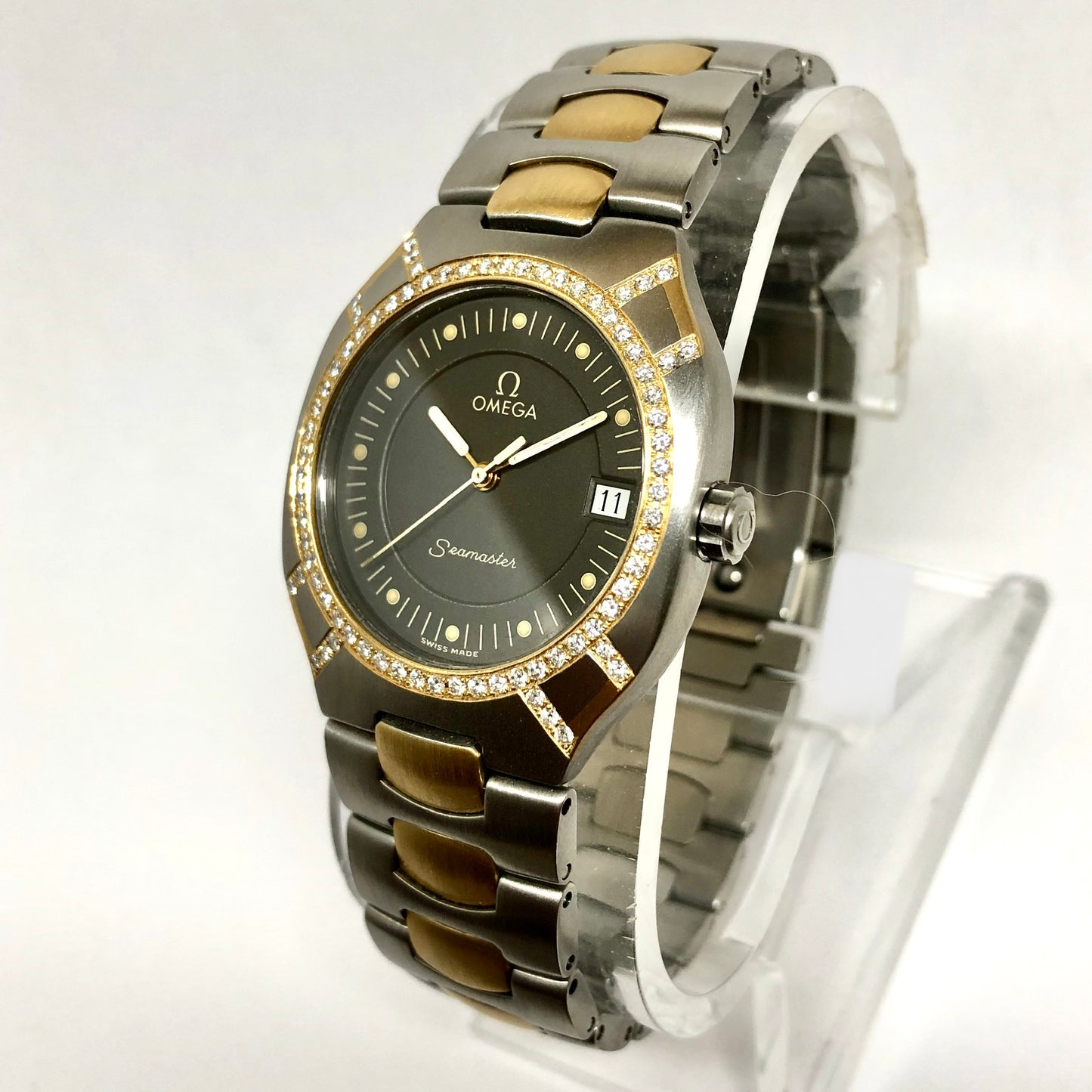 OMEGA SEAMASTER POLARIS Quartz 31mm 2 Tone 0.58TCW Diamond Watch