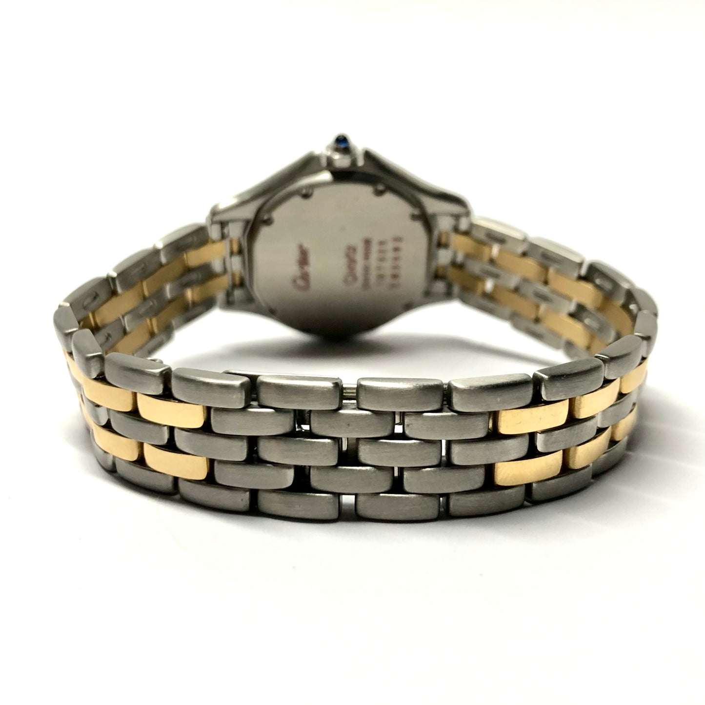 CARTIER PANTHERE COUGAR Quartz 27mm 2 Row Gold Steel Diamond Watch