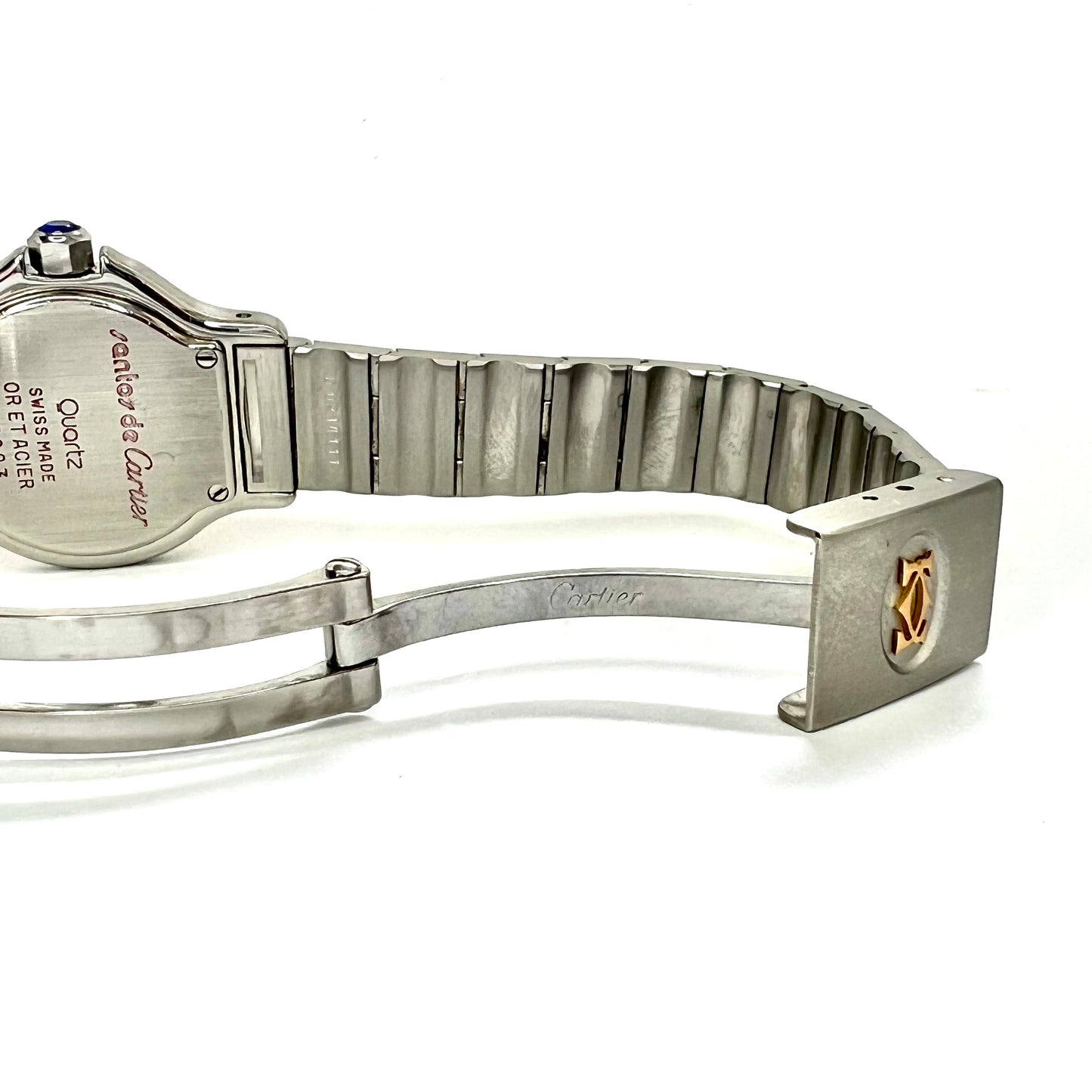 CARTIER SANTOS OCTAGON 25mm Quartz 2 Tone 0.40TCW Diamond Watch