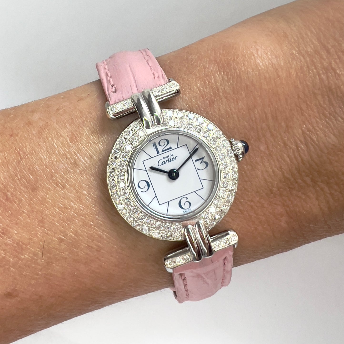 CARTIER COLISÈE Quartz 24mm 925 Silver Diamond Watch