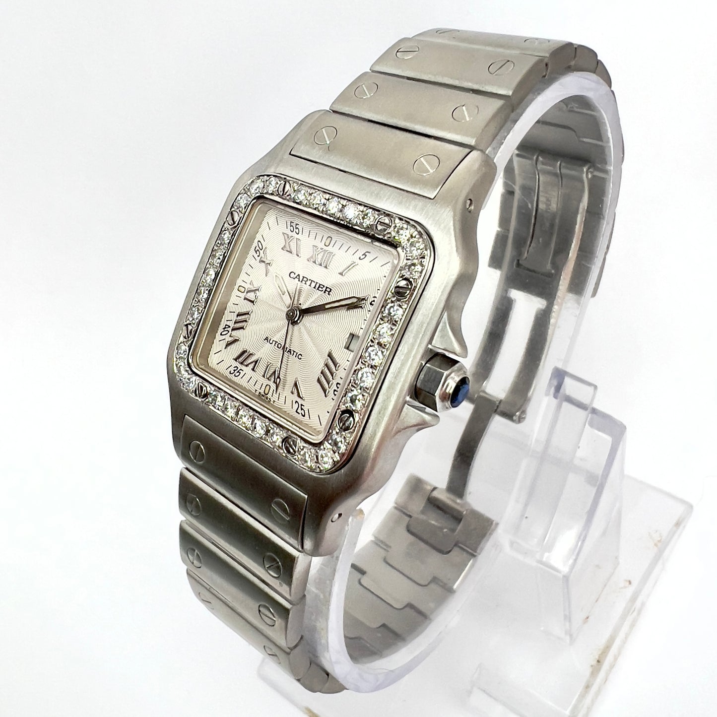 CARTIER SANTOS GALBEE 29mm Automatic Steel 0.85TCW Diamond Watch