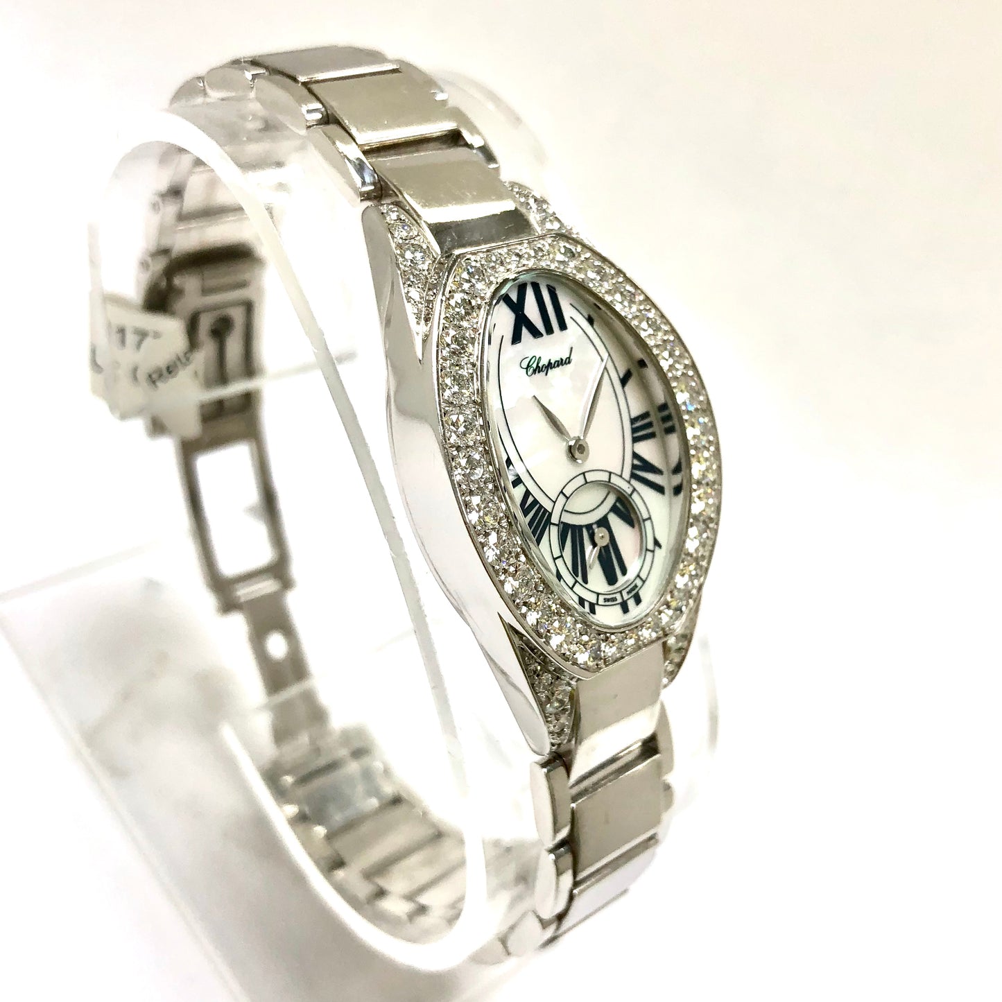 CHOPARD Quartz 24mm 18K White Gold Factory Diamonds Watch Retail $42,900