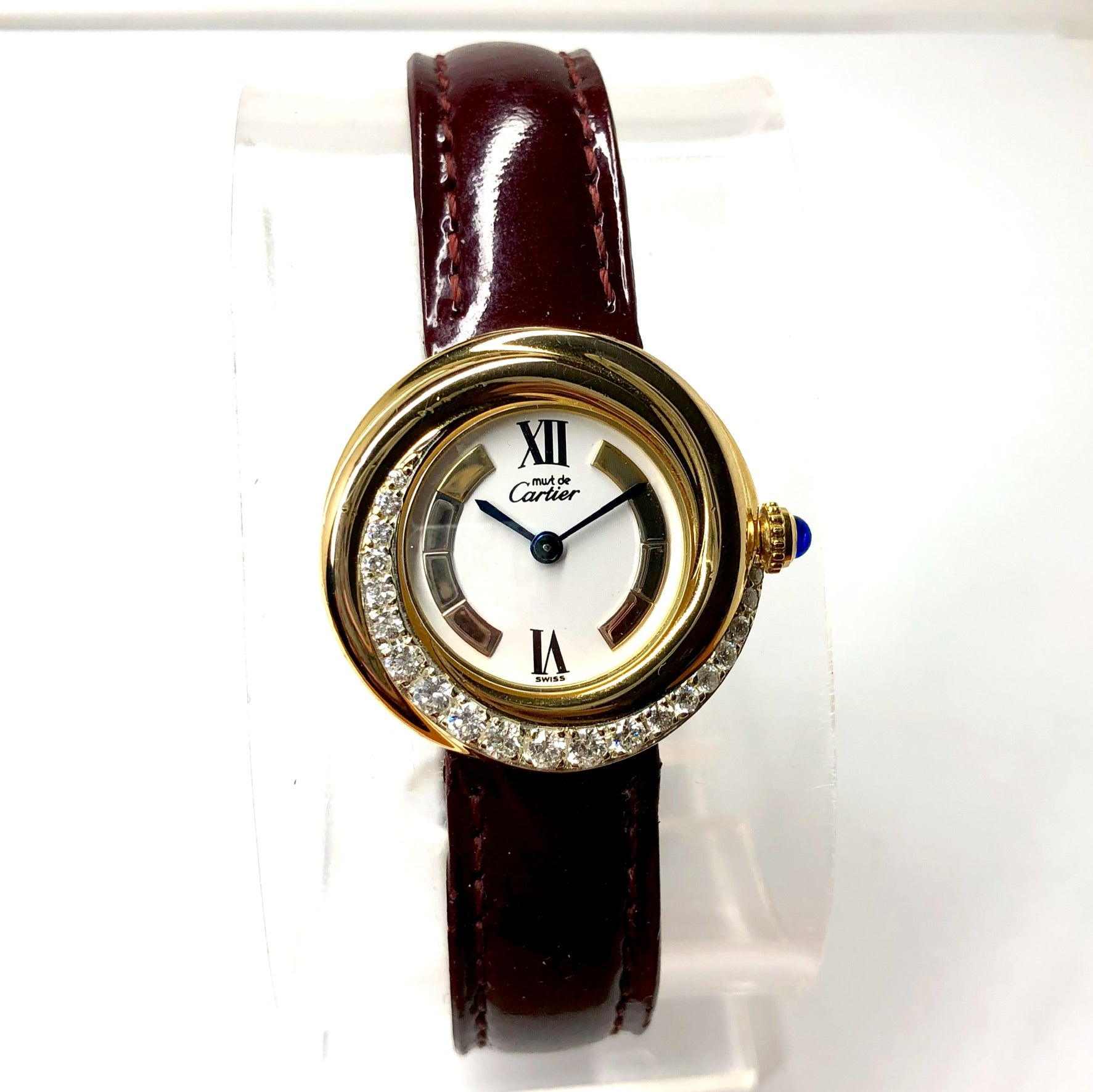 CARTIER VERMEIL Quartz 27mm GP 0.46TCW DIAMOND Watch NATILUXIA