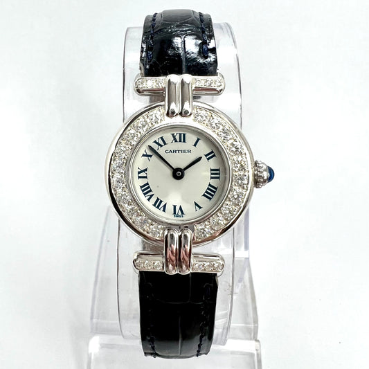 CARTIER VERMEIL COLISÈE Quartz 24mm Silver 0.87TCW Diamond Watch