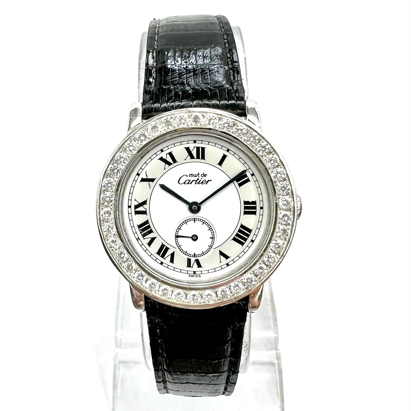CARTIER RONDE Quartz 32mm Silver 2.04TCW DIAMOND Watch