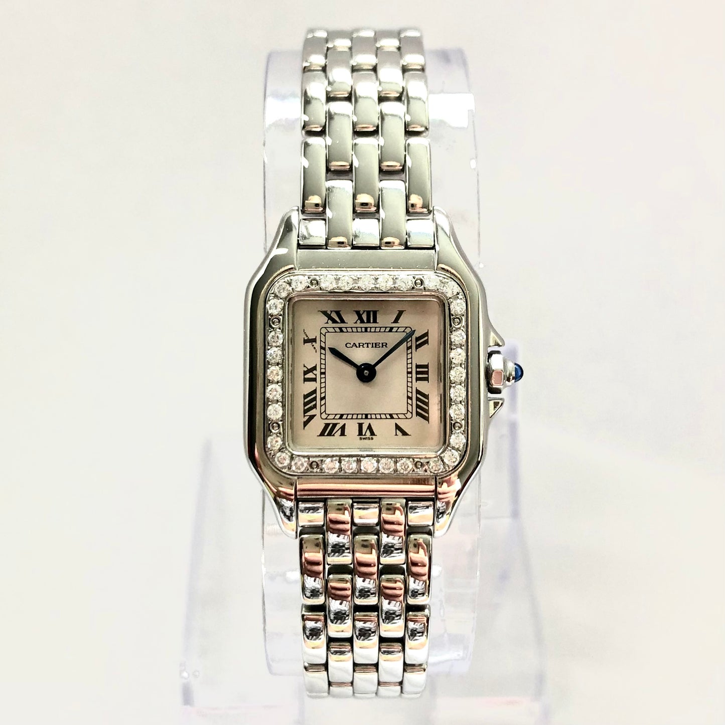 CARTIER PANTHERE 22mm Quartz Steel 0.32TCW DIAMOND Watch
