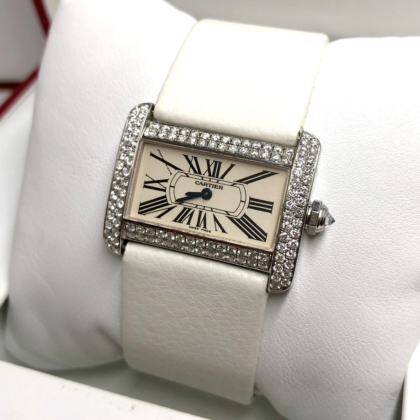 CARTIER DIVAN Quartz 31mm Steel 1.49TCW DIAMOND Watch