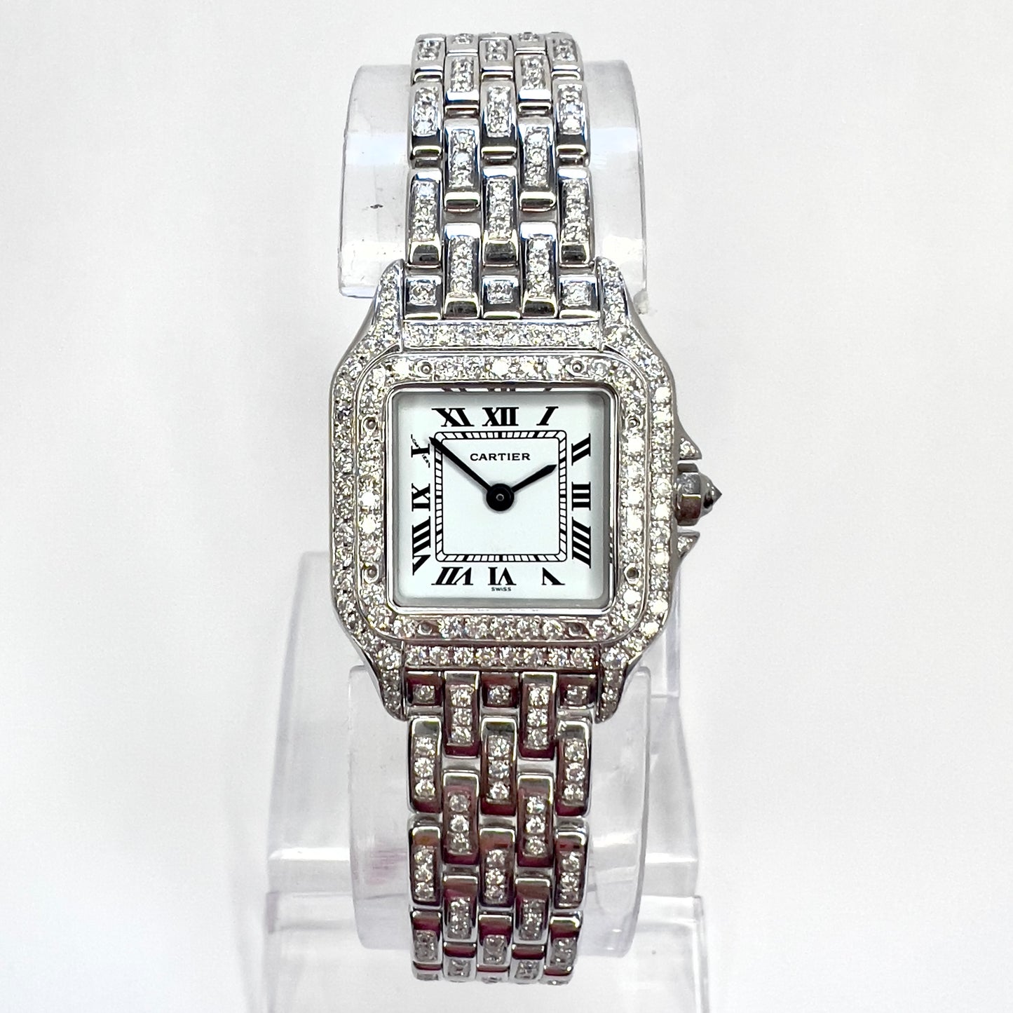 CARTIER PANTHERE Quartz 23mm 18K White Gold 3.5TCW Diamond Watch