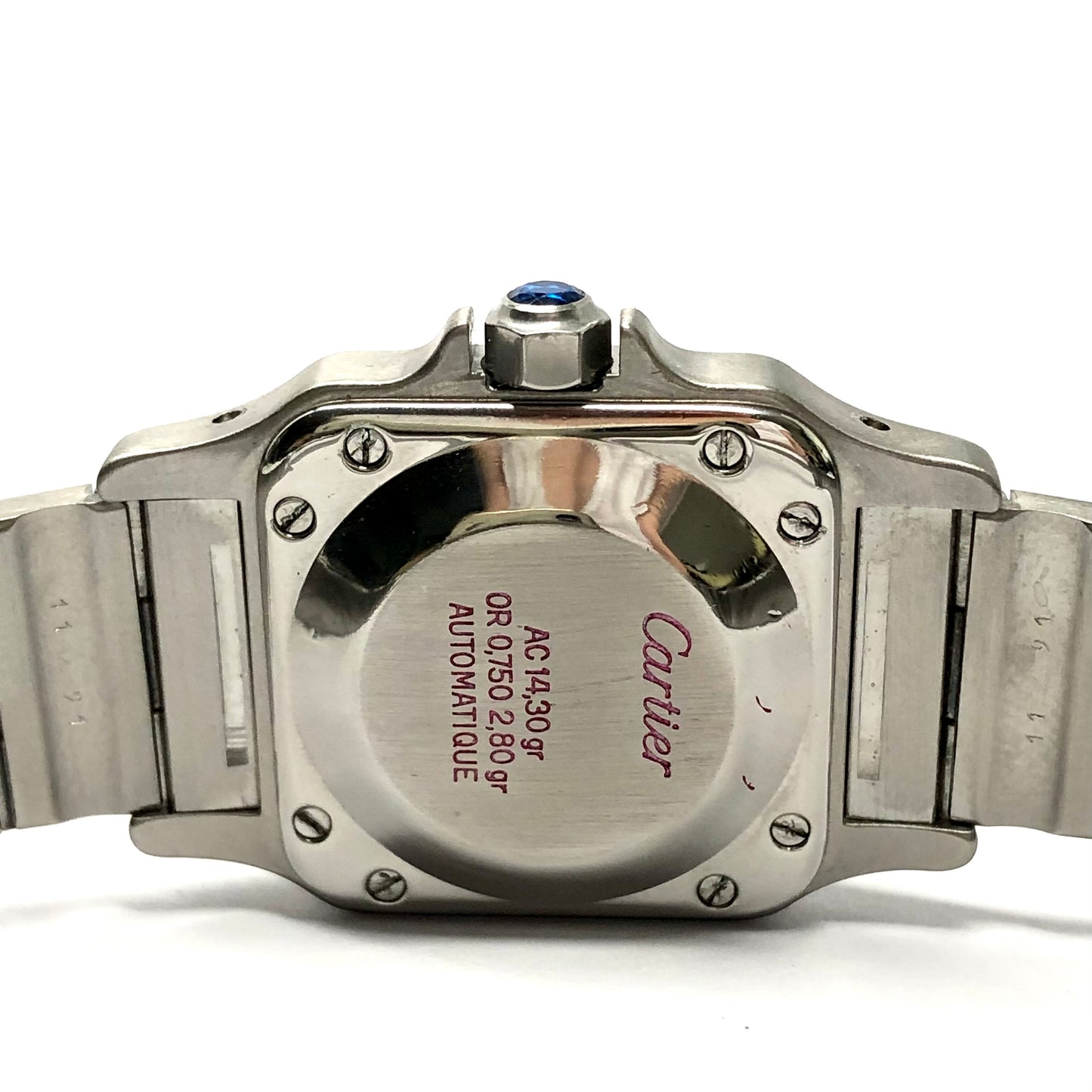 CARTIER SANTOS GALBEE 24mm Automatic 2 Tone Ladies Watch Diamond Bezel Gray Dial