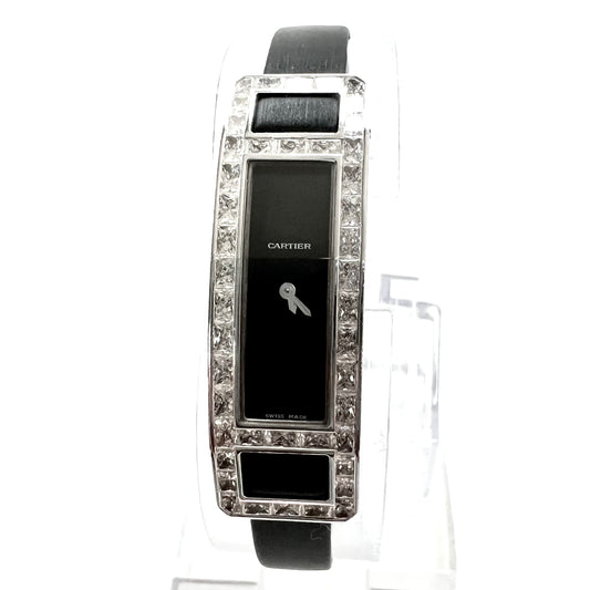 CARTIER LIBRE CEINTURE ALLONGEE 18K White Gold Factory Diamond Watch