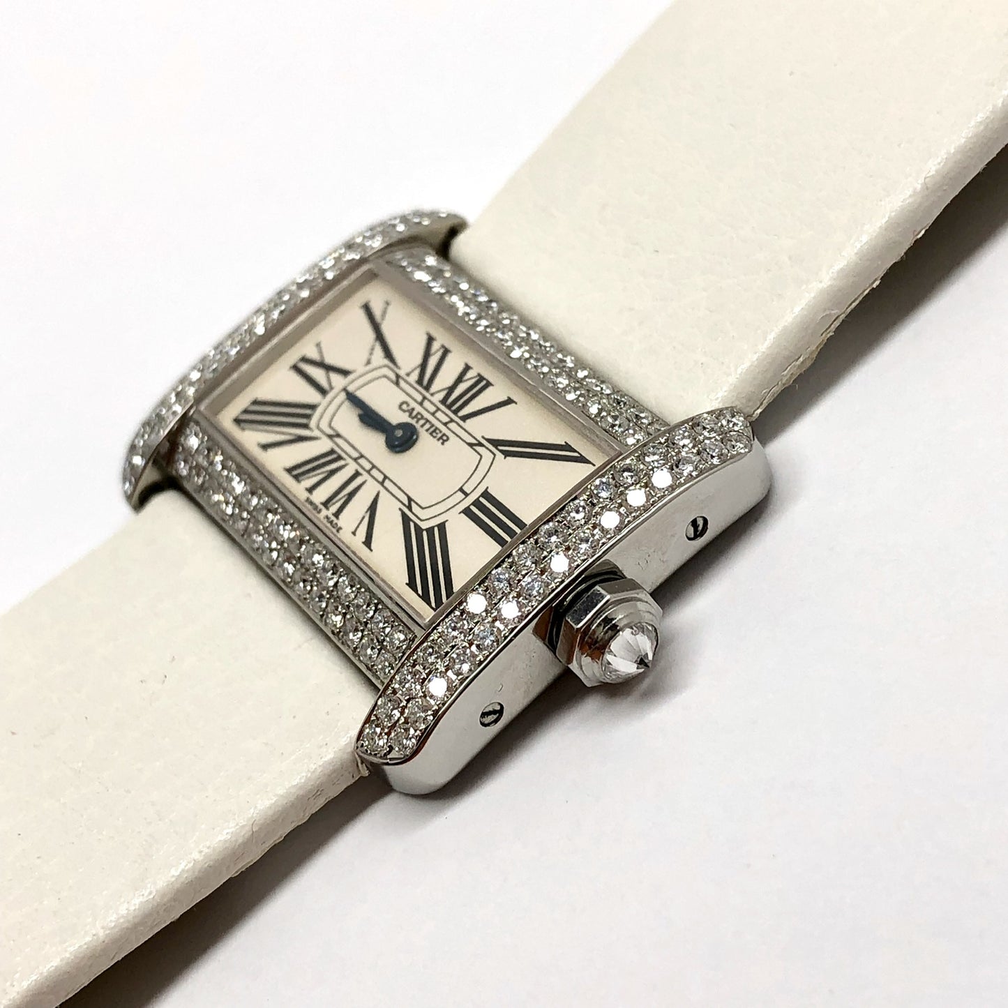 CARTIER DIVAN Quartz 31mm Steel 1.49TCW DIAMOND Watch