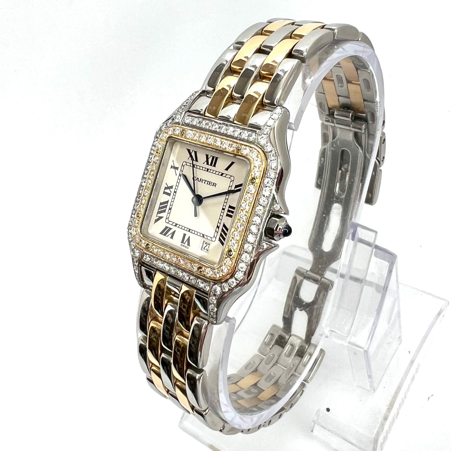 CARTIER PANTHERE Quartz 27mm 2 Row Gold 1.25TCW DIAMOND Watch
