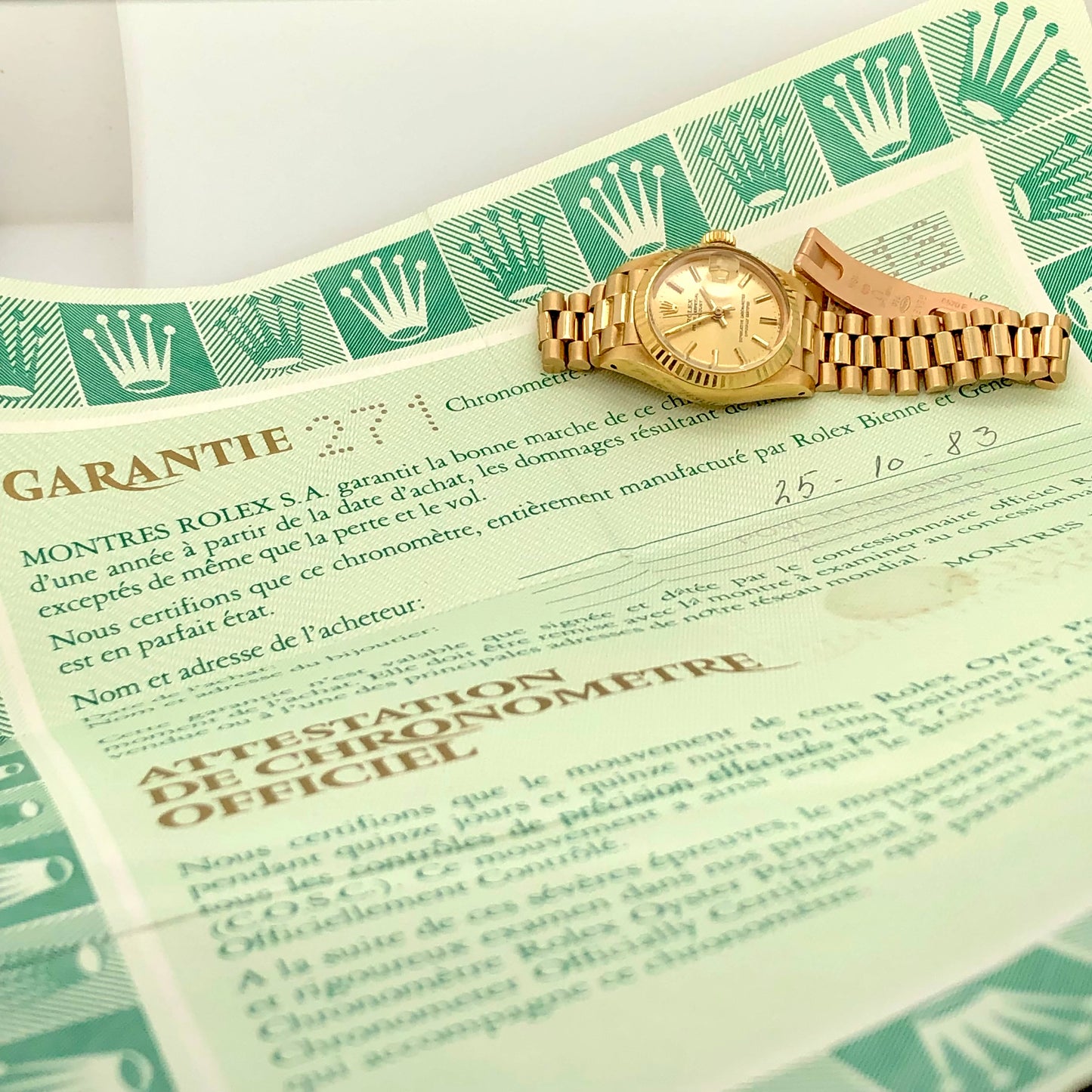 ROLEX OYSTER PERPETUAL DATEJUST Presidential Automtic 26mm 18K Yellow Gold Watch