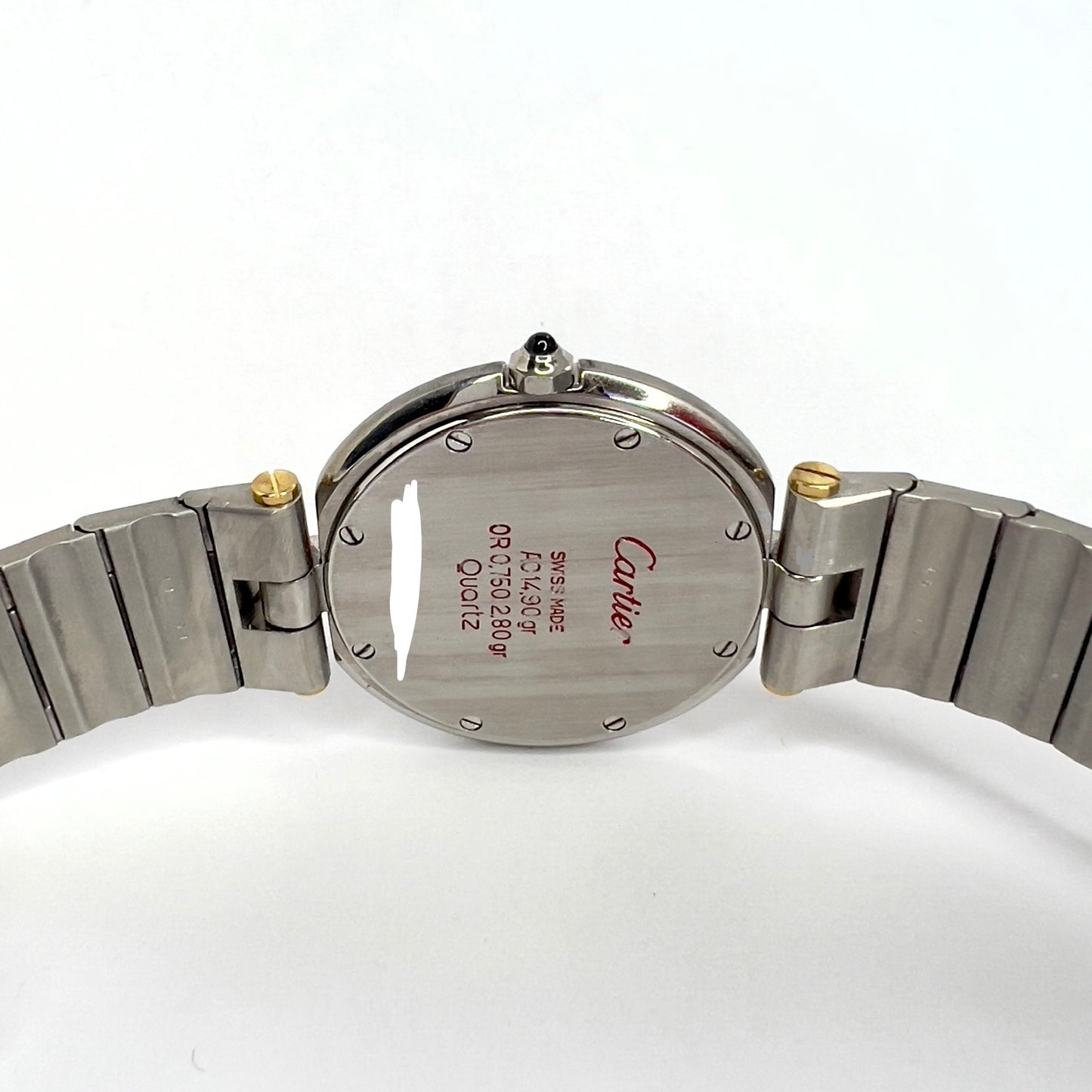 CARTIER SANTOS RONDE 32mm Quartz 2 Tone 0.38TCW DIAMOND Watch