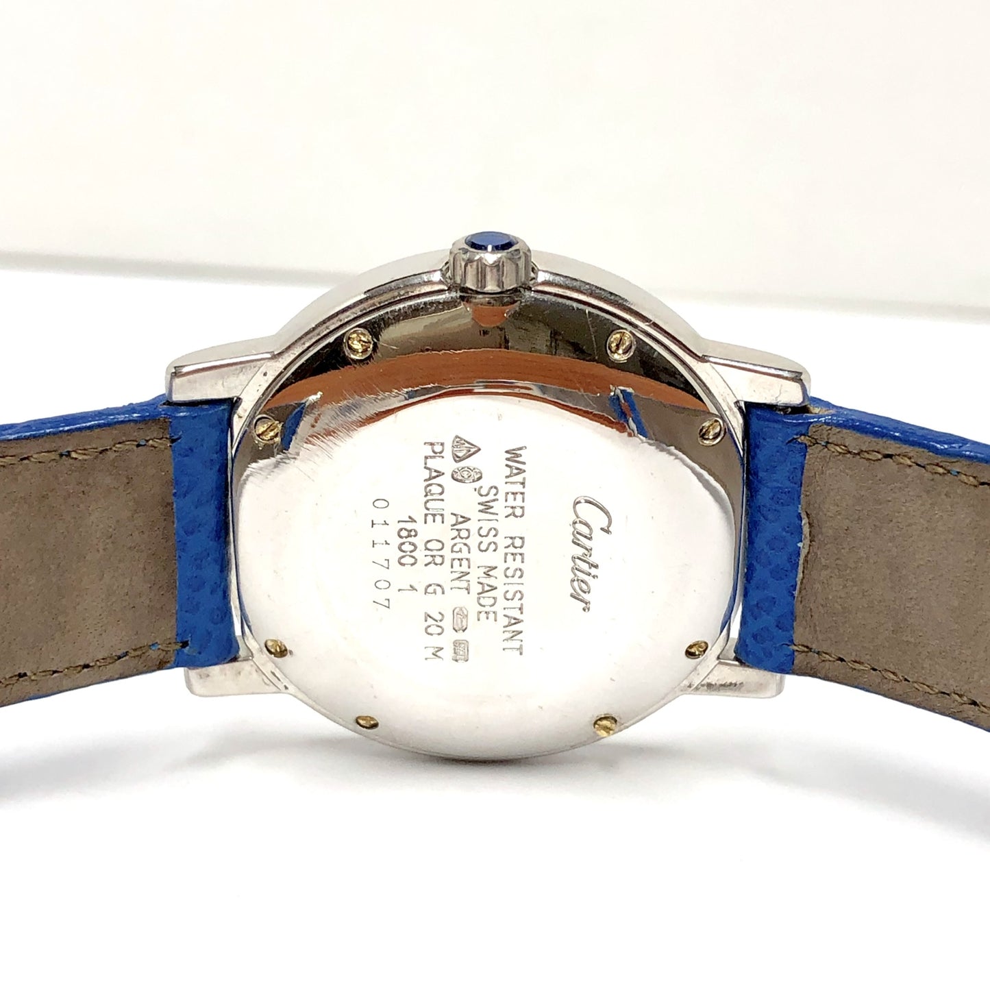 CARTIER RONDE Quartz 32mm Silver 0.48TCW Diamonds & Blue Sapphires Watch