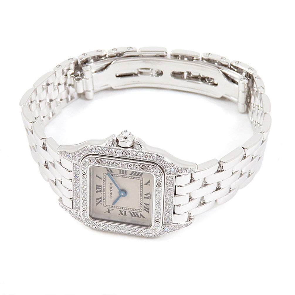 CARTIER PANTHERE 22mm 18K White Gold ~1TCW DIAMOND Watch
