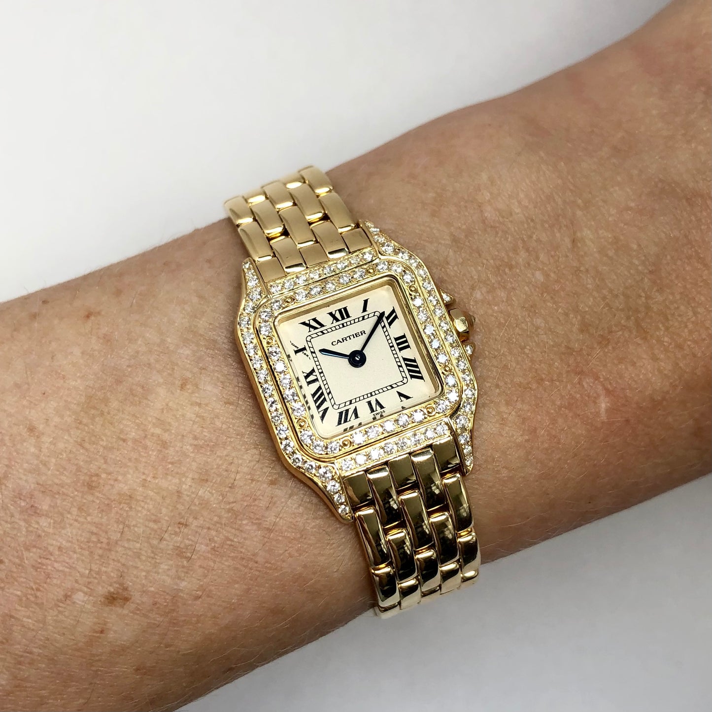 CARTIER PANTHERE Quartz 23mm 18K Yellow Gold 0.9TCW DIAMOND Watch