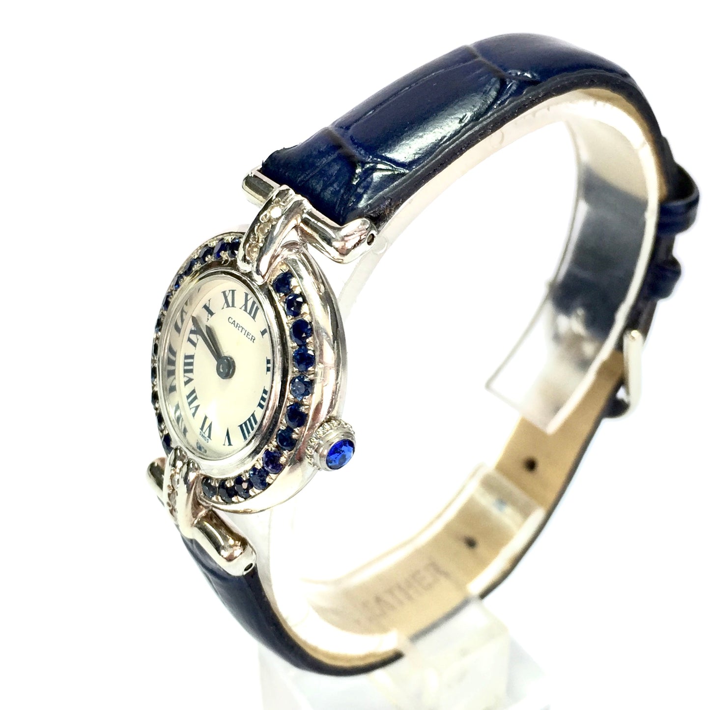 CARTIER COLISÈE Quartz 24mm Silver DIAMONDS & Blue SAPPHIRES Watch