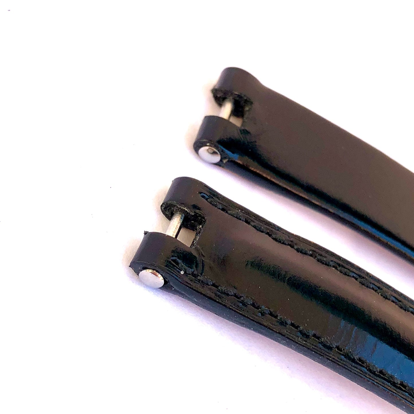 BAUME & MERCIER 14mm Black Patent Leather Band Strap Original Silver Buckle