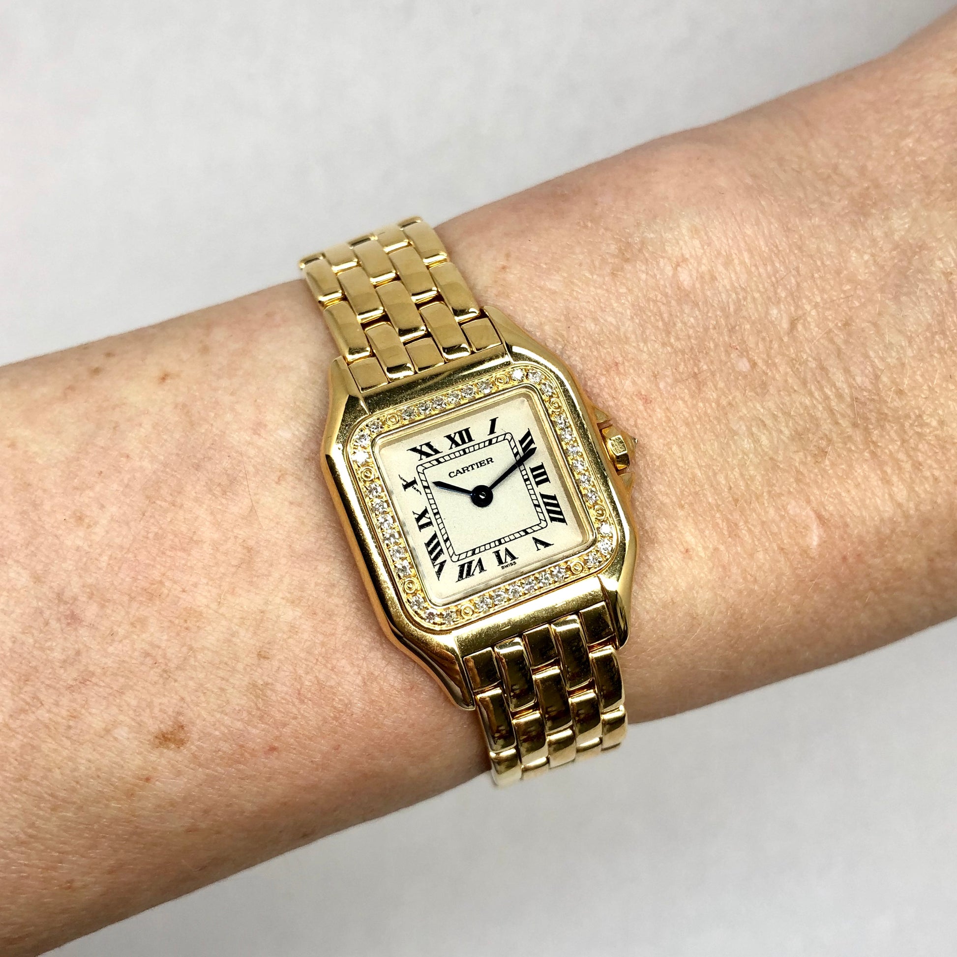 CARTIER PANTHERE 22mm 18K Yellow Gold ~0.4TCW DIAMOND Watch