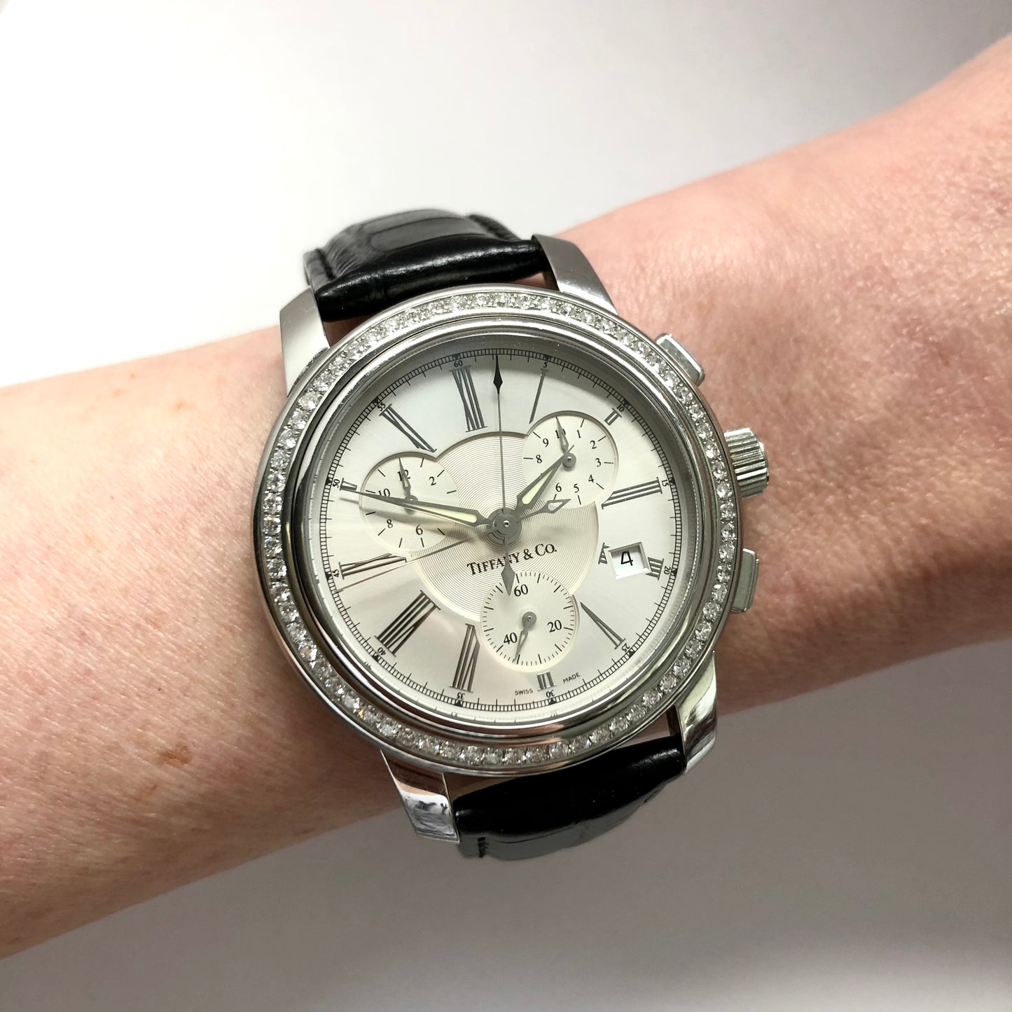 TIFFANY & Co. Chronograph 36mm Steel Diamond Watch