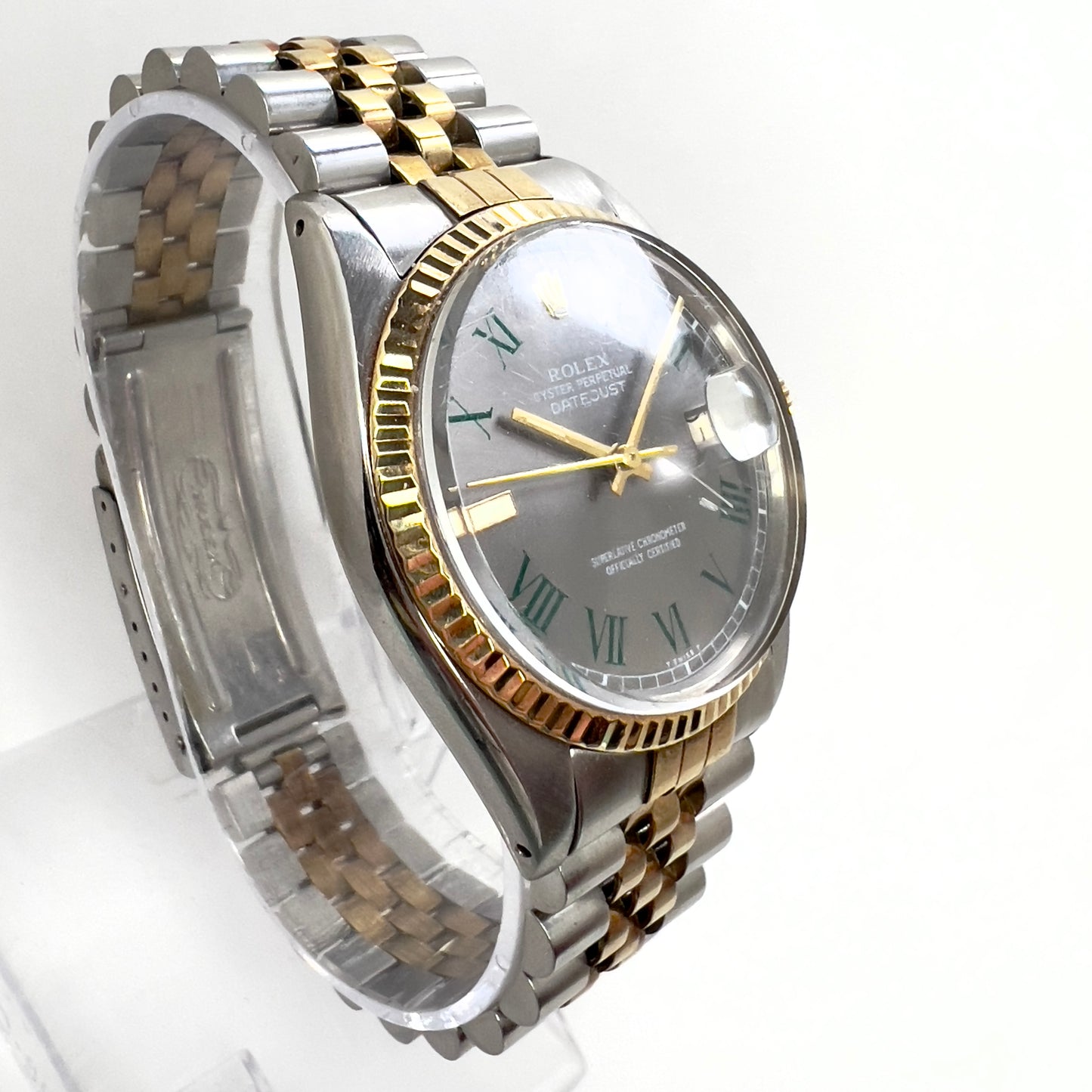 ROLEX Oyster Perpetual DATEJUST Automatic Wimbledon Dial 36mm 2 Tone Watch