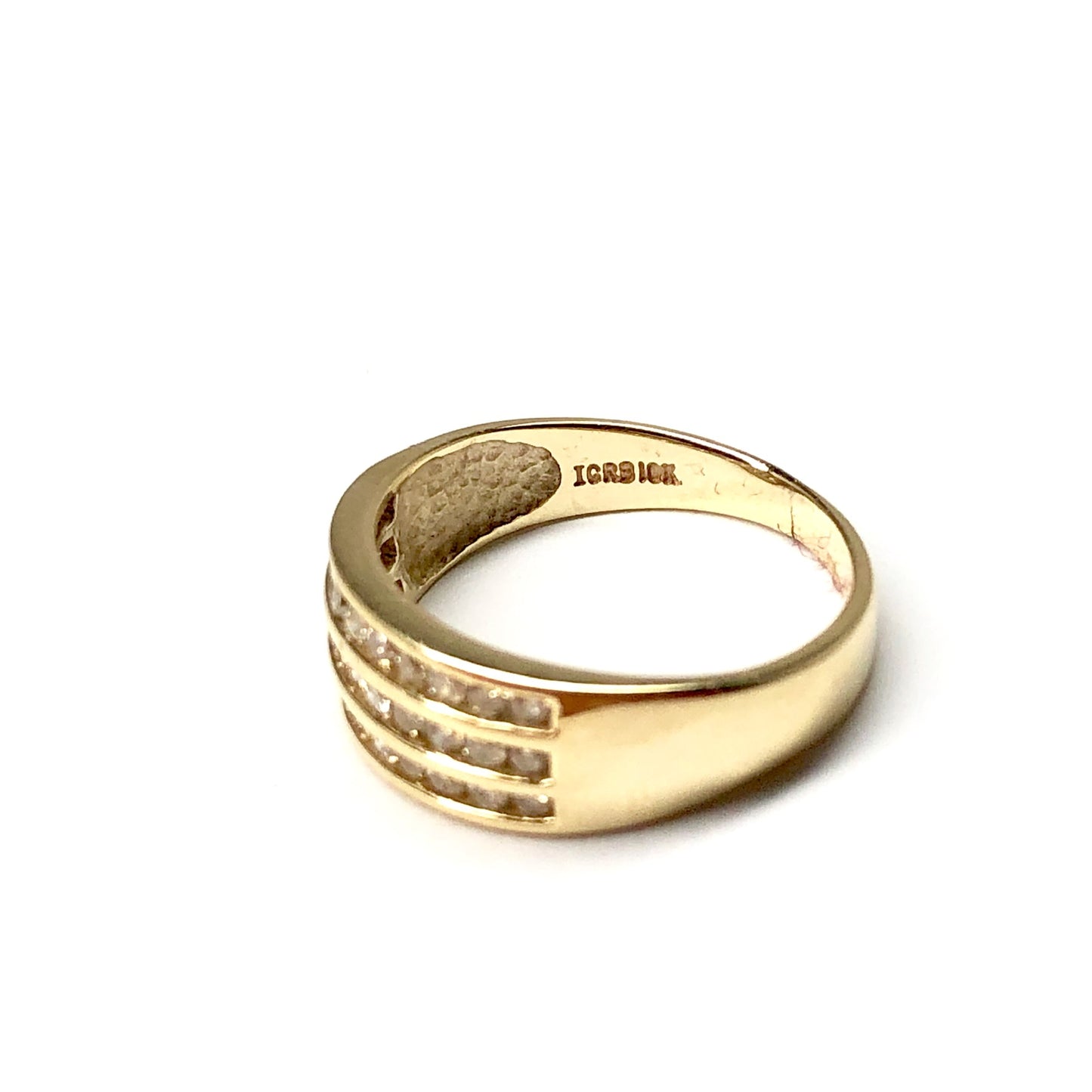 MAGIC GLO 10K Yellow Gold 0.6TCW Natural DIAMONDS Ladies Ring 2.7g Size 6 Resizable