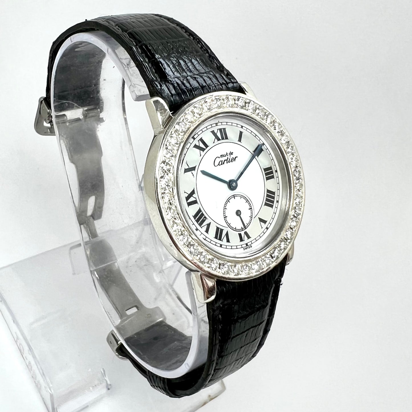 CARTIER RONDE Quartz 32mm Silver 2.04TCW DIAMOND Watch