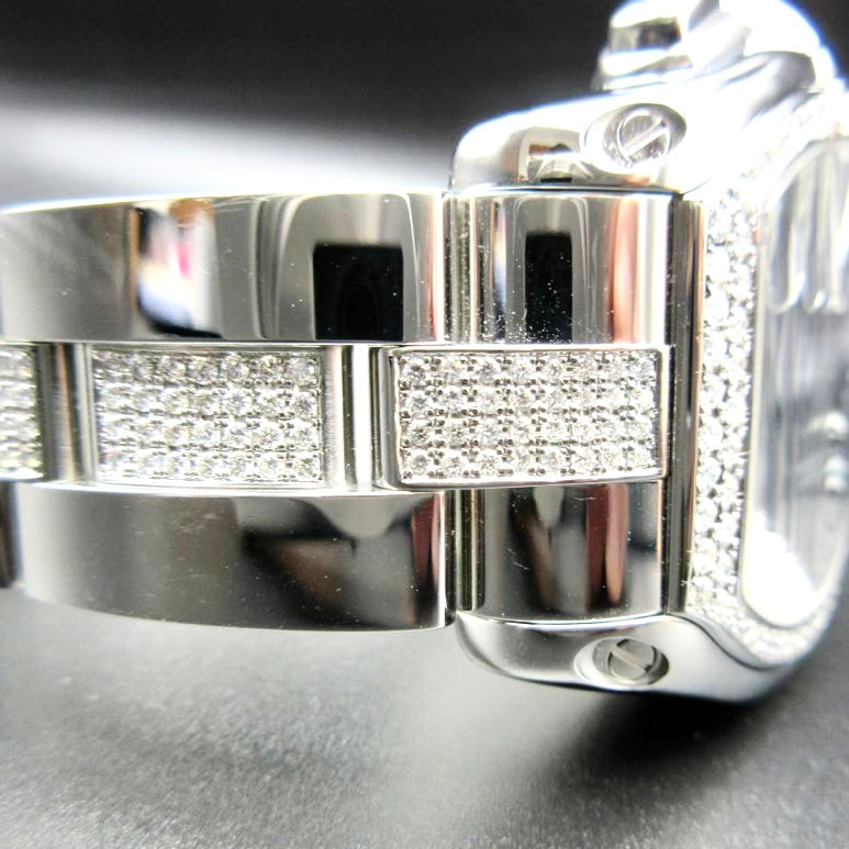 CARTIER ROADSTER Chronograph 2618 Automatic 42mm Steel ~4TCW Diamond Watch Media 1 of 5CARTIER ROADSTER Chronograph 2618 Automatic 42mm Steel ~4TCW Diamond Watch Media 1 of 5