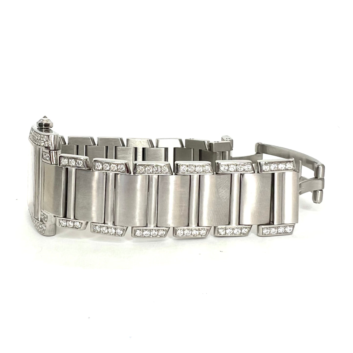CARTIER TANK FRANCAISE Automatic 28mm Steel ~3.85TCW DIAMOND Watch