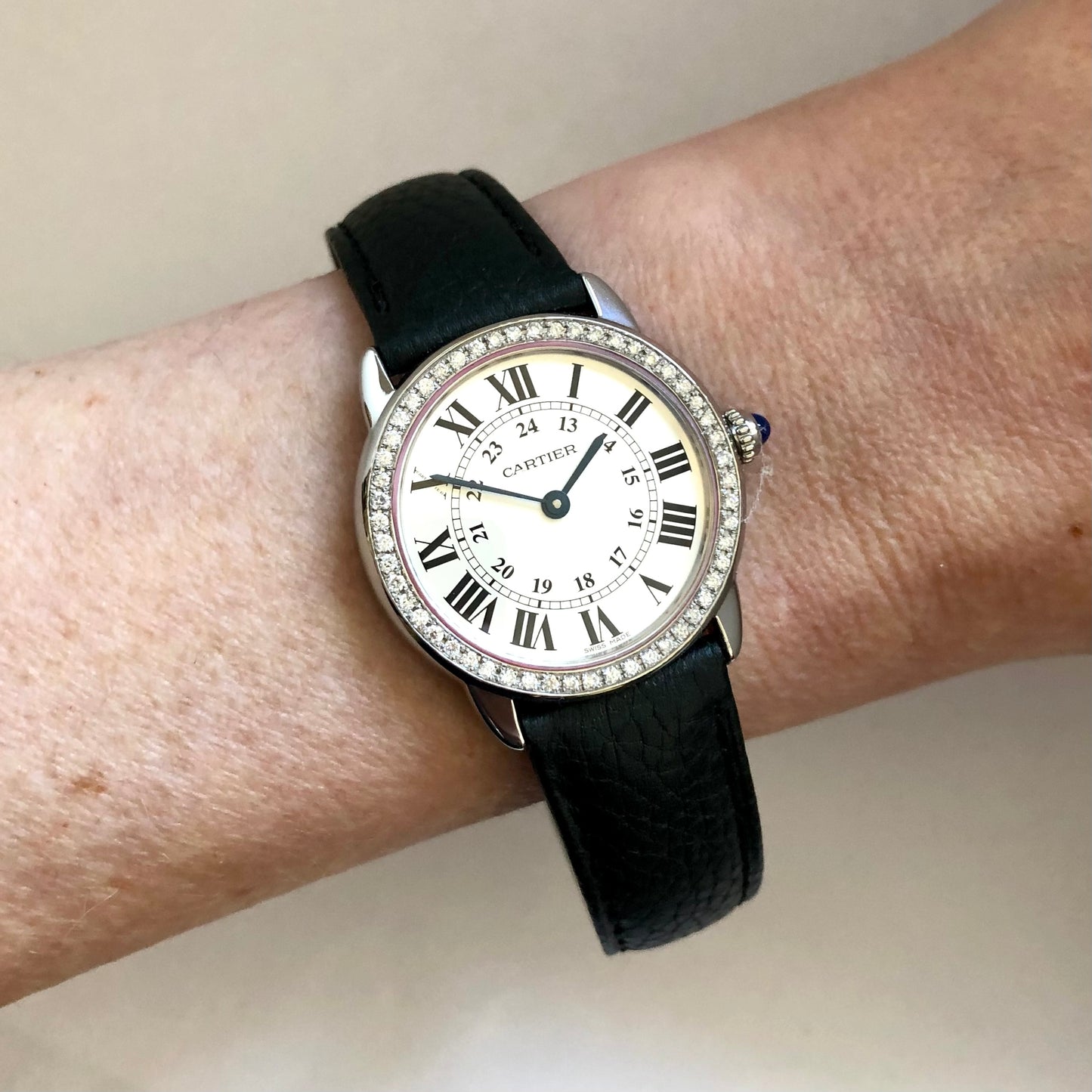 CARTIER RONDE SOLO 29mm Quartz Steel 0.43TCW DIAMOND Watch