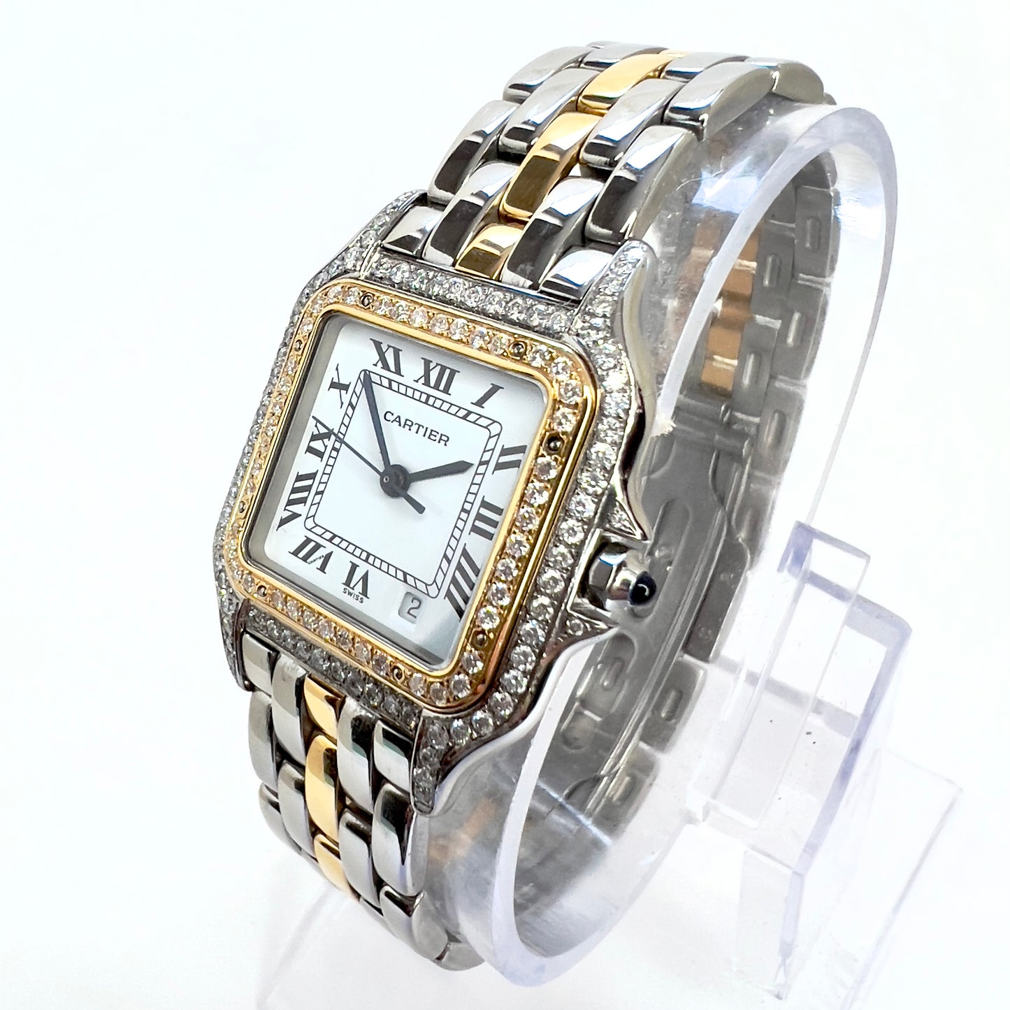 CARTIER PANTHERE Quartz 27mm 1 Row Gold 1.25TCW DIAMOND Watch