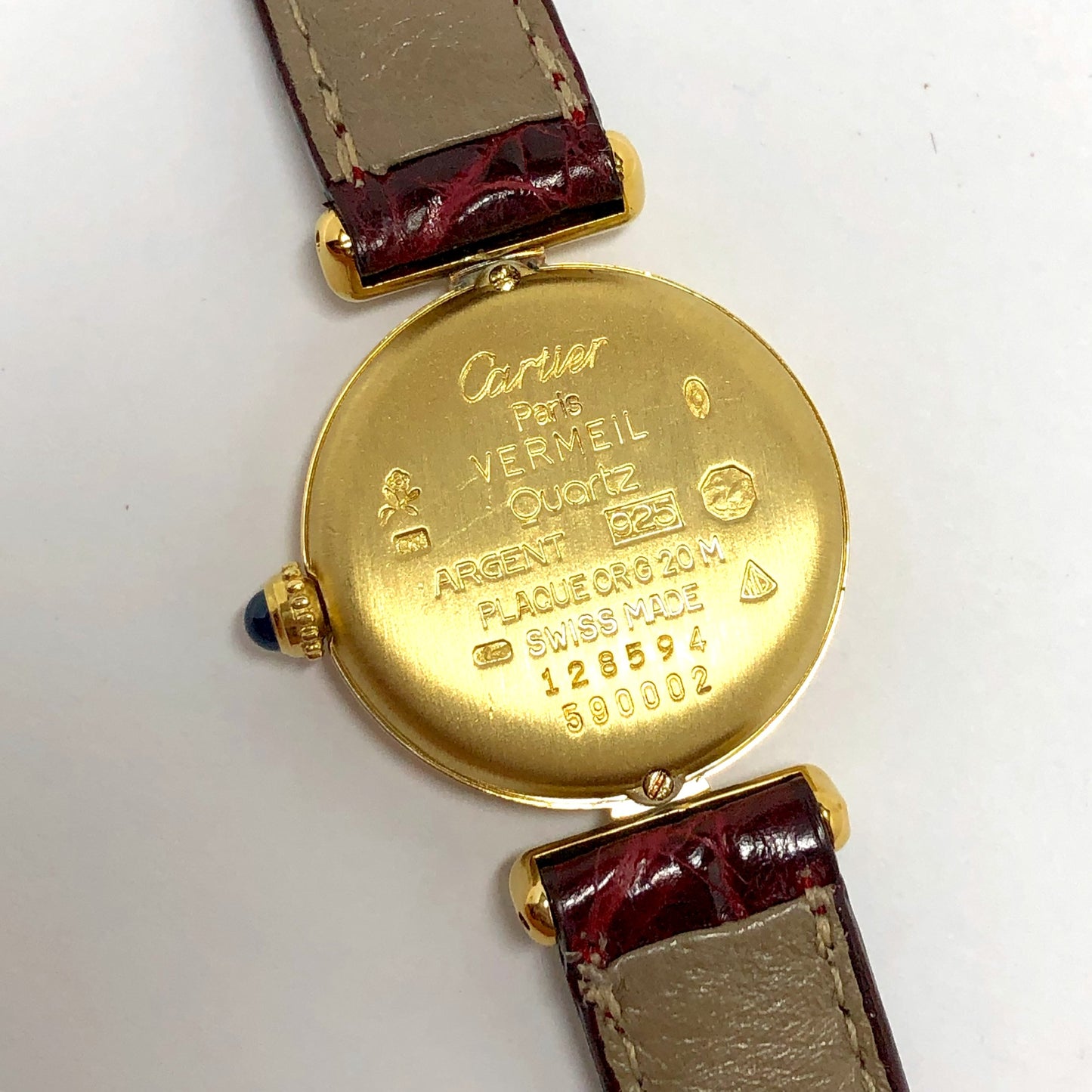 CARTIER VERMEIL COLISÈE Quartz 24mm Electroplated Silver 0.55TCW Pink SAPPHIRES Watch