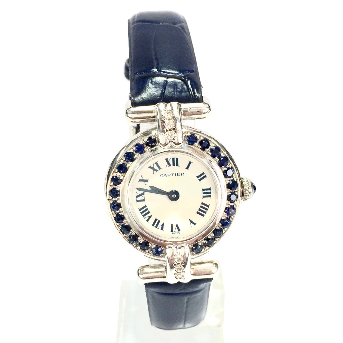 CARTIER COLISÈE Quartz 24mm Silver DIAMONDS & Blue SAPPHIRES Watch