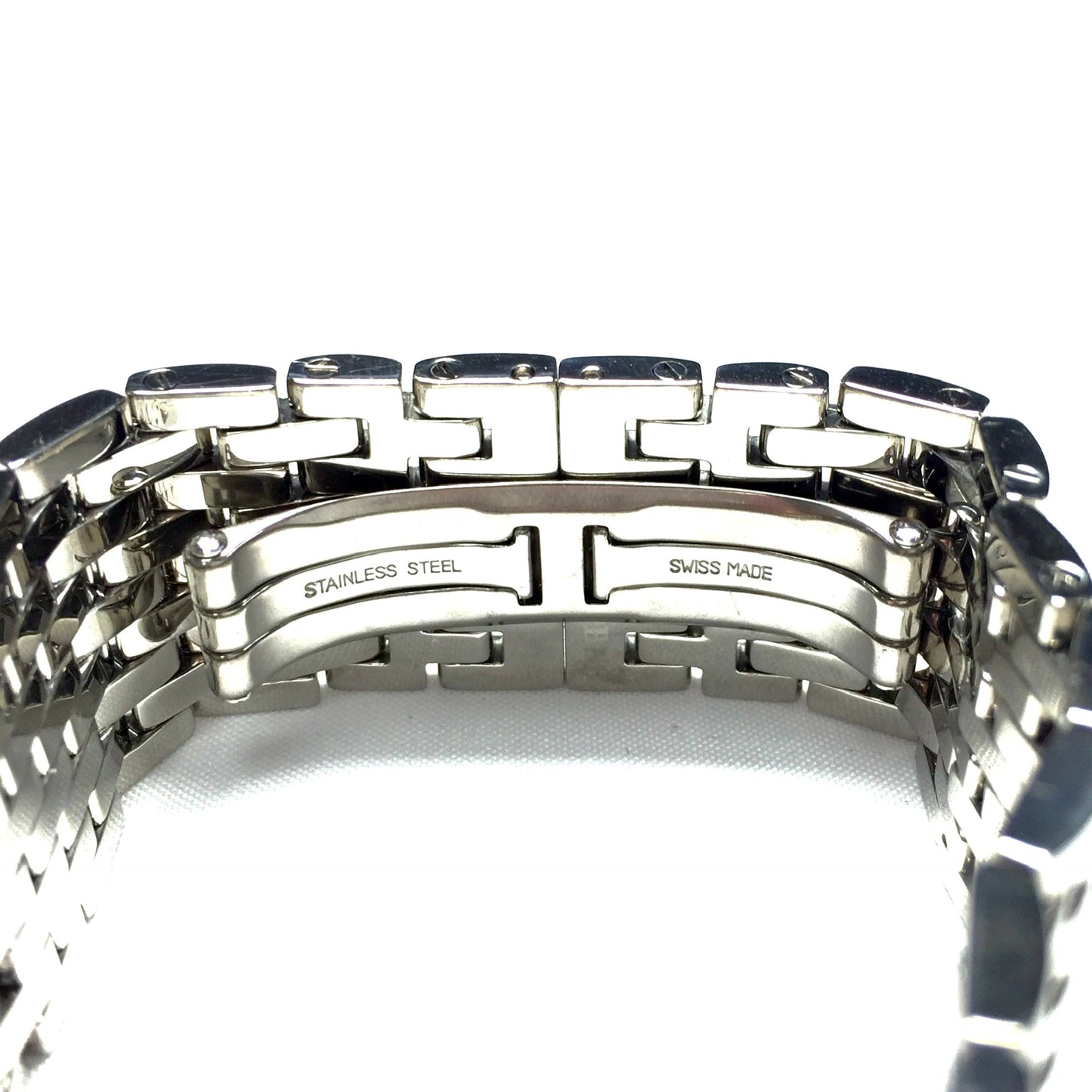 CARTIER RUBAN Quartz Steel 0.50TCW Diamond Watch Pink MOP Dial