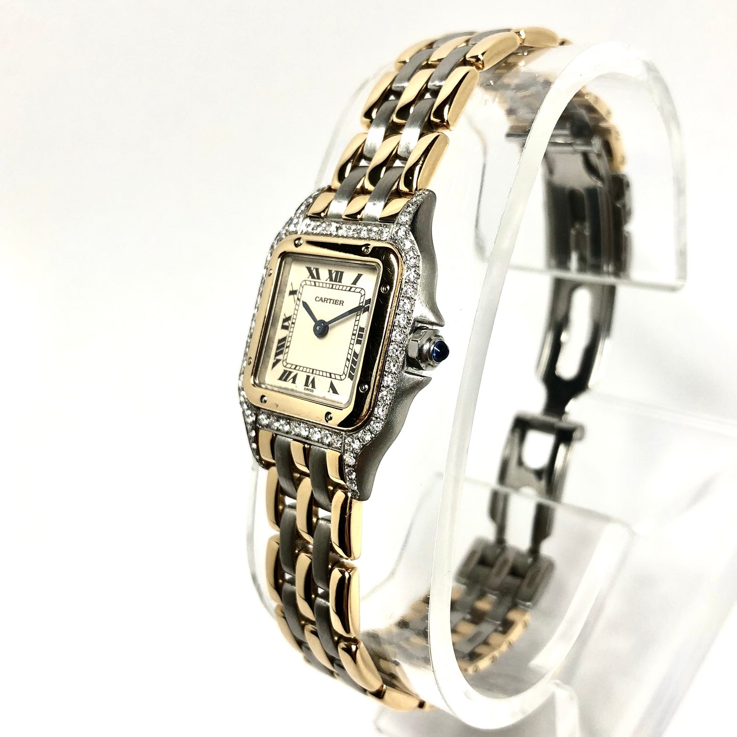 CARTIER PANTHERE Quartz 23mm 3 Row Gold 0.54TCW Diamond Watch