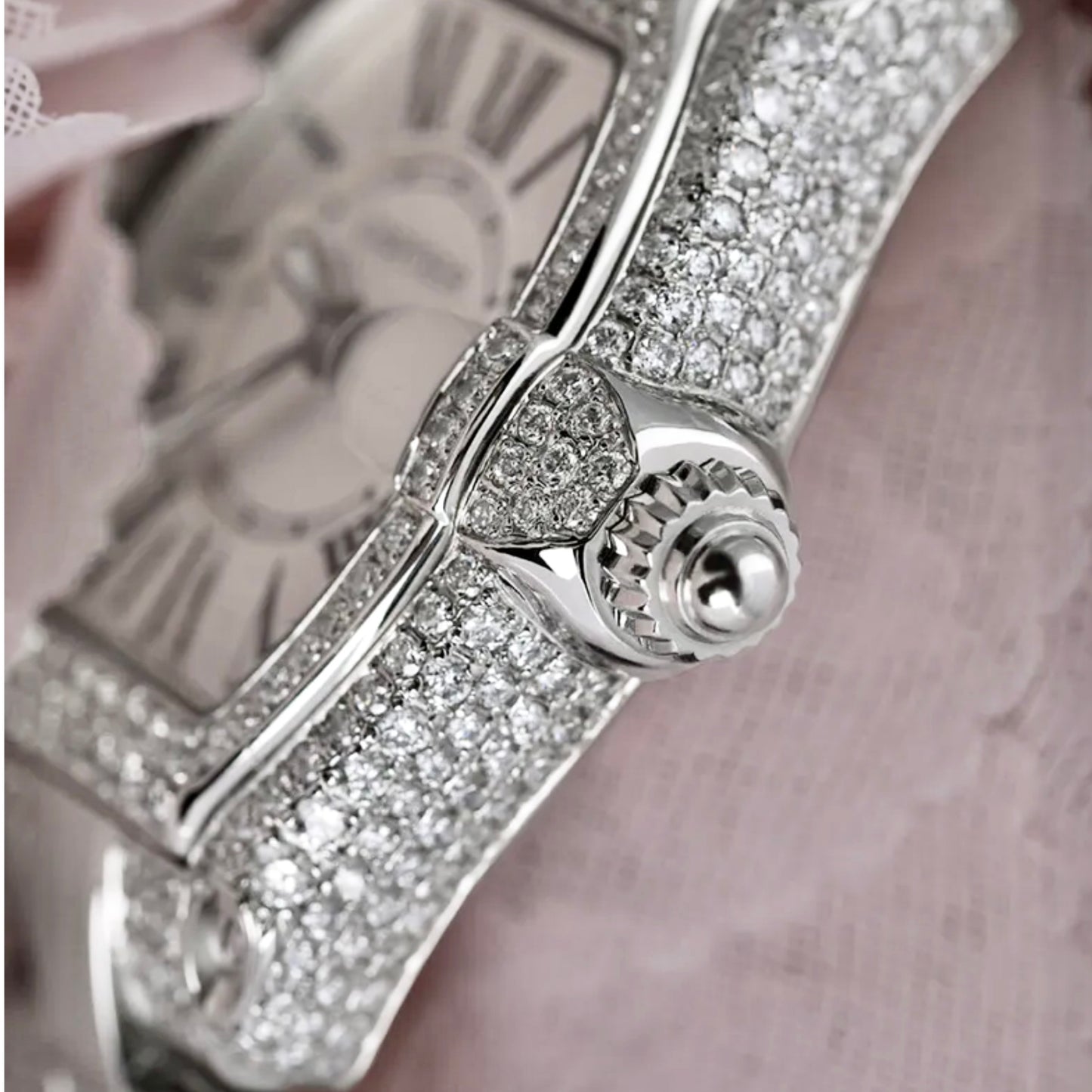 CARTIER ROADSTER Quartz 31mm Steel ~6TCW Diamond Watch