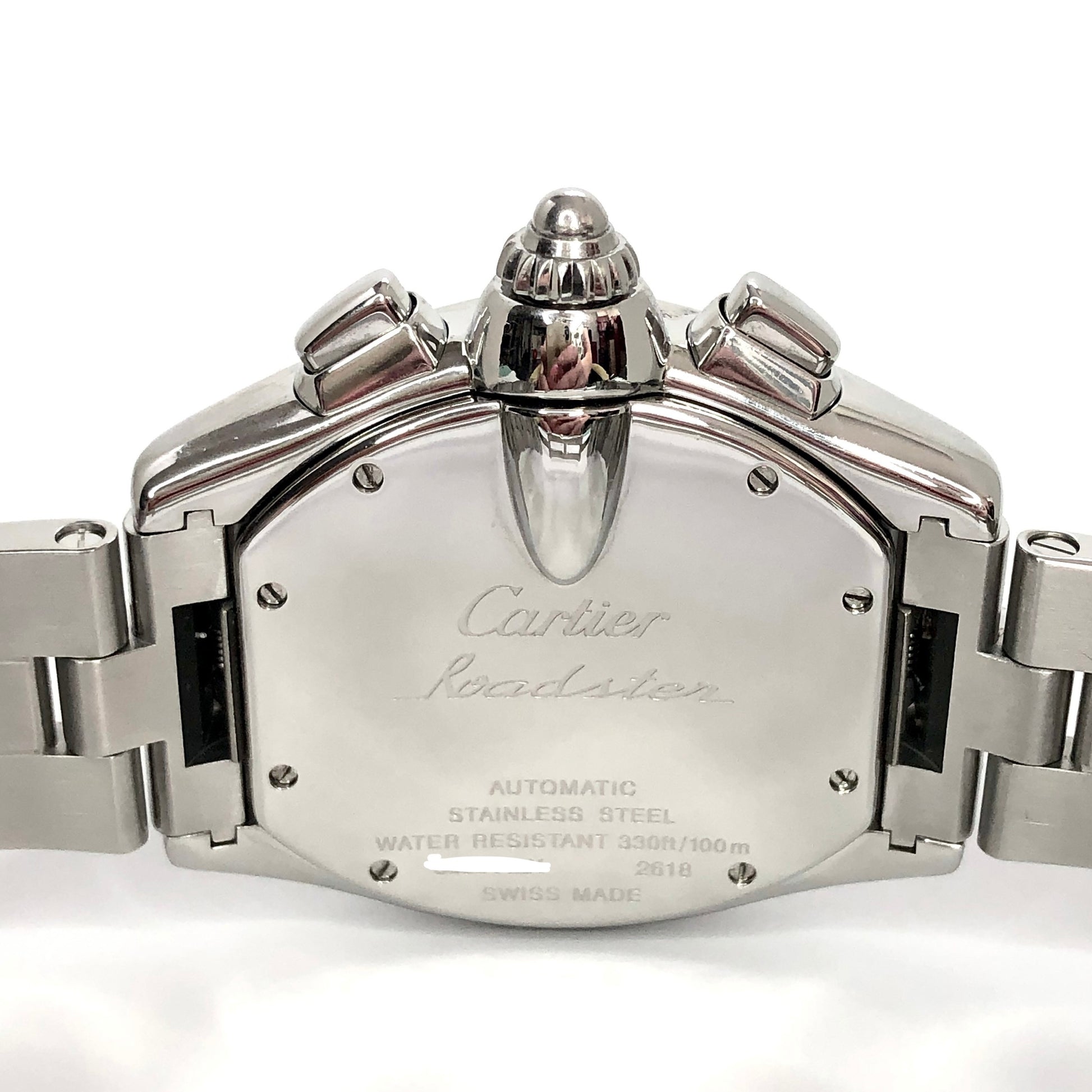 CARTIER ROADSTER Chronograph 2618 Automatic 42mm Steel ~4.5TCW Diamond Watch
