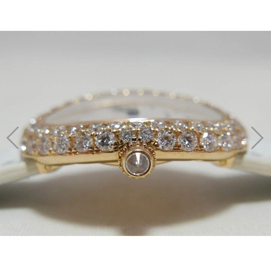 CARTIER BAIGNOIRE Quartz 18K Yellow Gold 23mm 3.2TCW Diamond Watch
