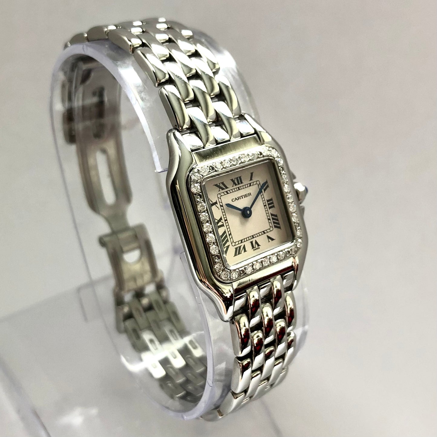 CARTIER PANTHERE 22mm Quartz Steel 0.32TCW DIAMOND Watch