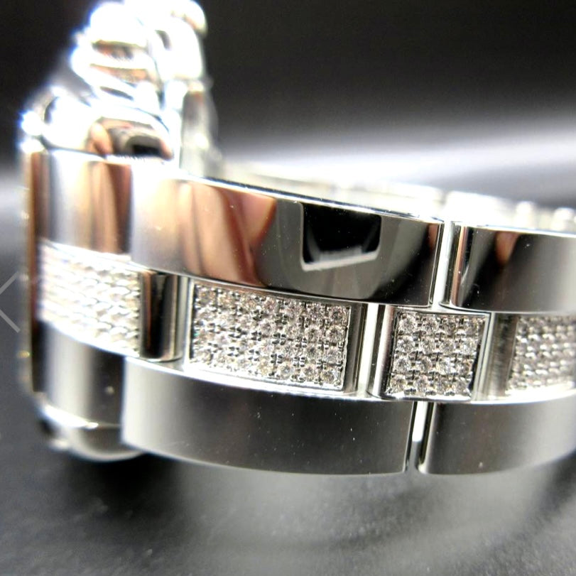 CARTIER ROADSTER Chronograph 2618 Automatic 42mm Steel ~4TCW Diamond Watch Media 1 of 5