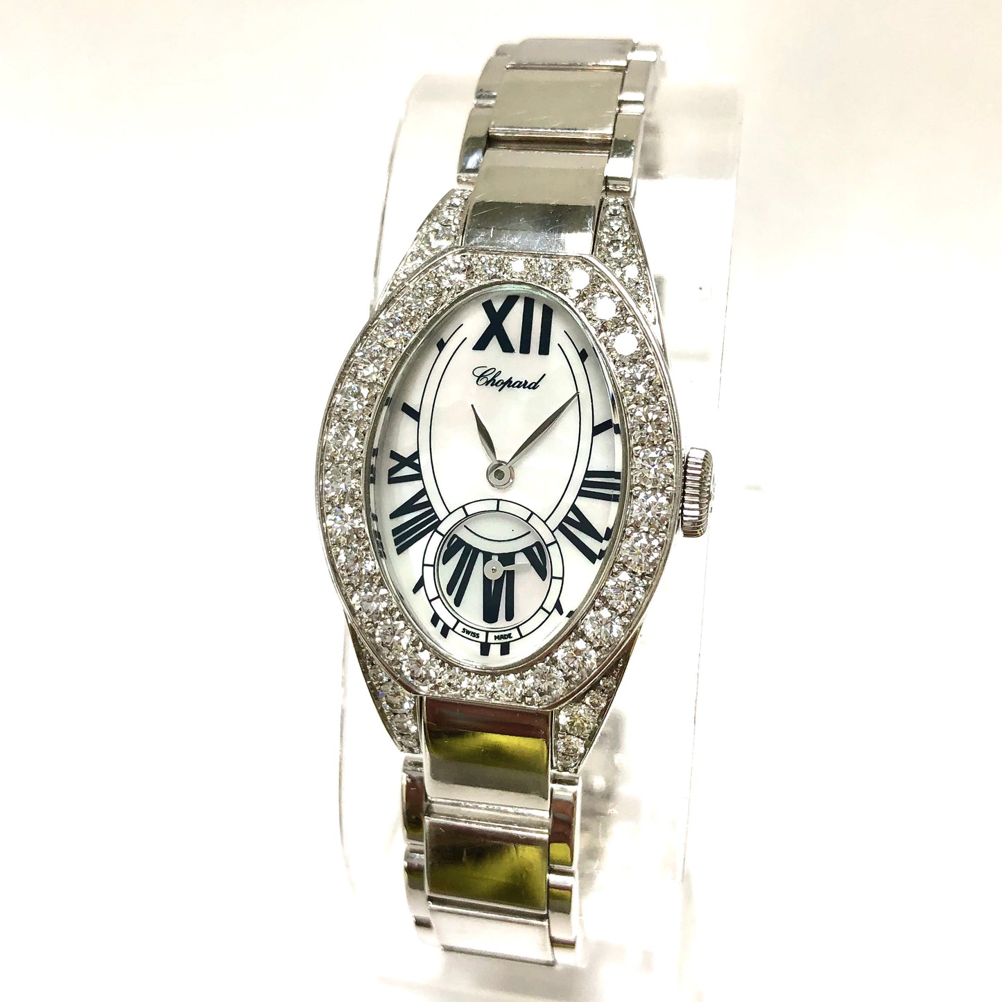 CHOPARD Quartz 24mm 18K White Gold Factory Diamonds Watch Retail $42,900